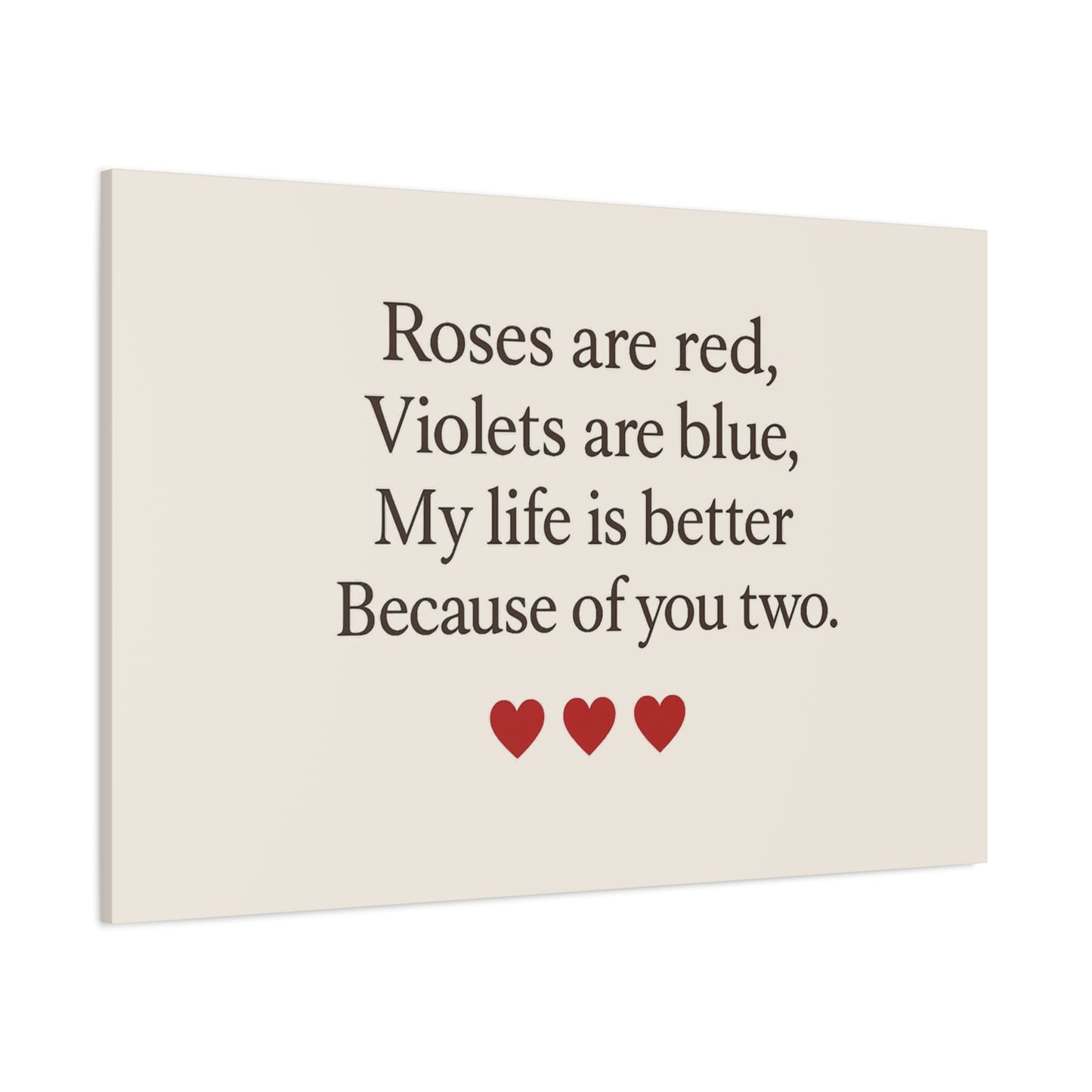 Roses are red poem Canvas | Stretched Matte Wall Art | Throuple Poem Artwork