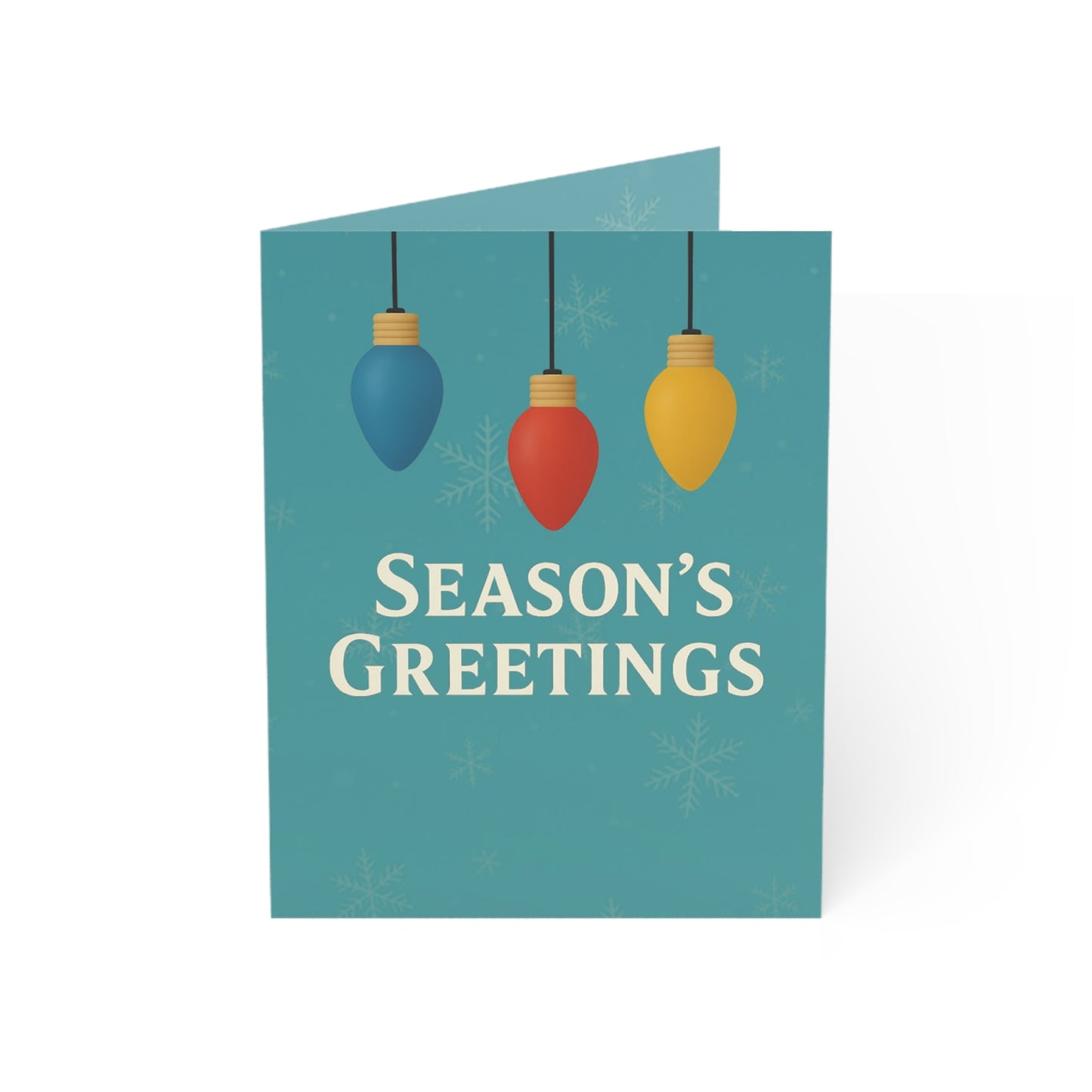 Season's Greetings Holiday Lights Greeting Card | Blank Inside Holiday Card | Throuple Christmas Card