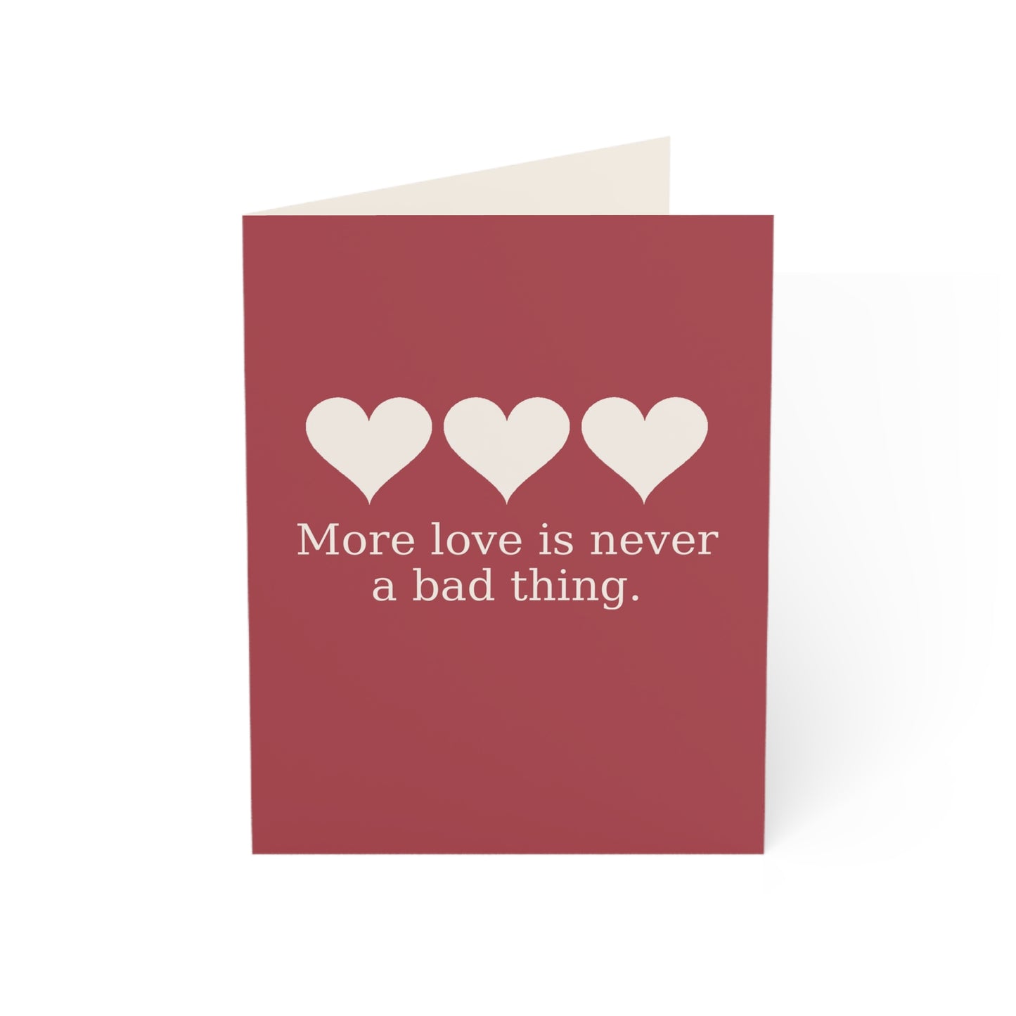 More love is never a bad thing Greeting Card | Heart Trio Love Card | Throuple Valentine's Day Card