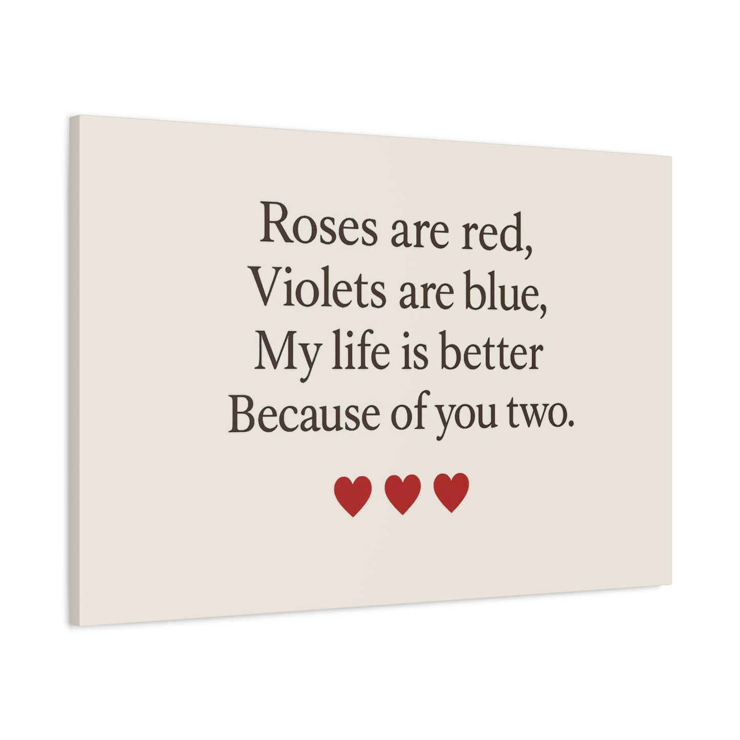 Roses are red poem Canvas | Stretched Matte Wall Art | Throuple Poem Artwork