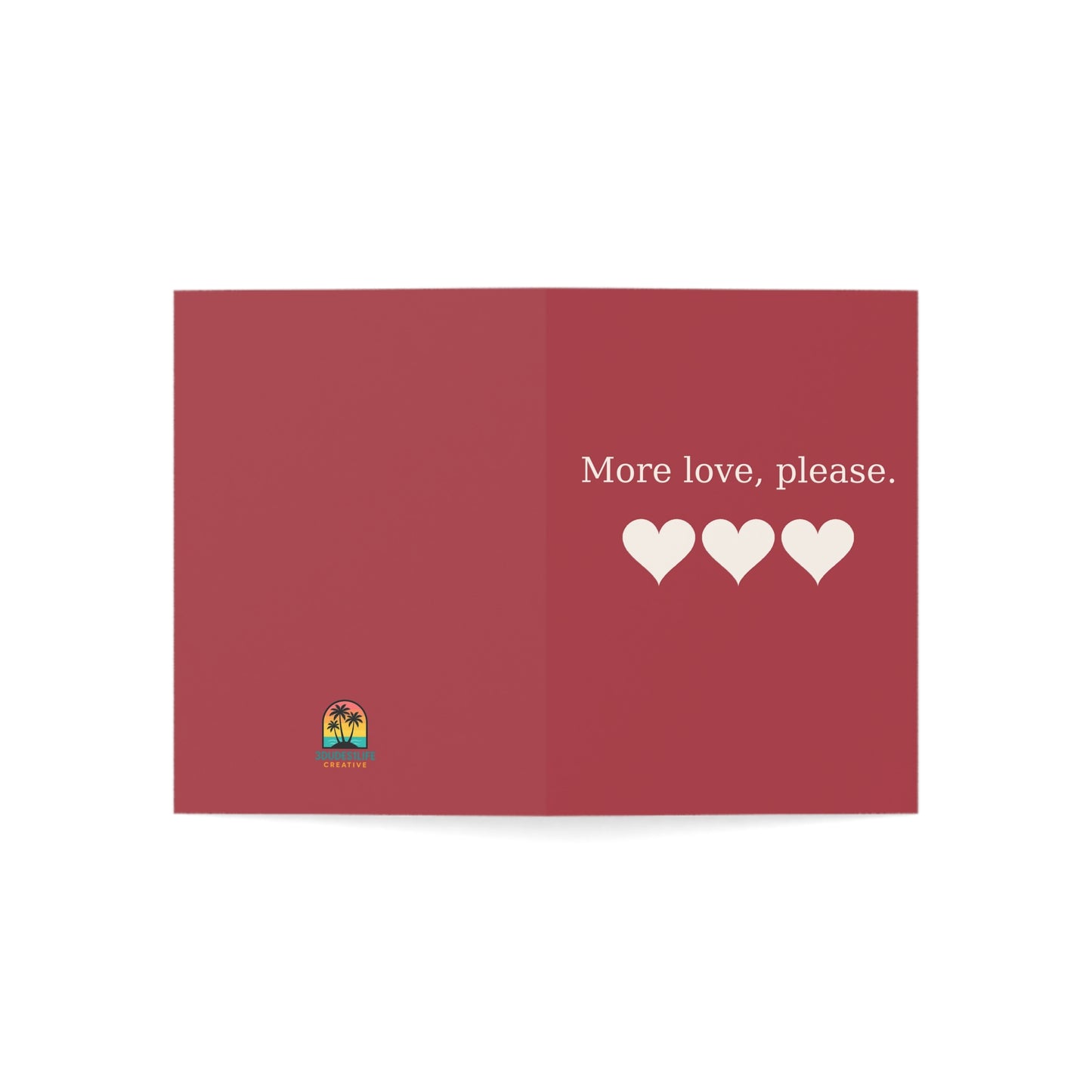 More love please Hearts Greeting Card | Romantic Valentine Note | Throuple Valentine's Day Card
