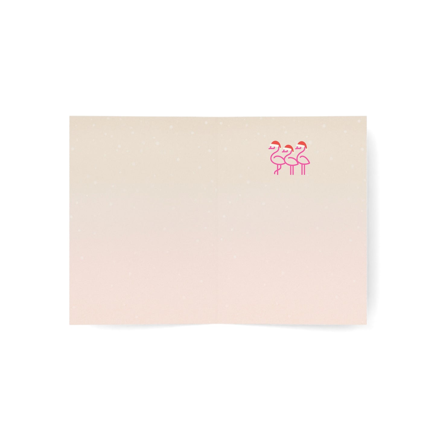 Three's A Holiday Vibe Flamingos Greeting Card | Holiday Card Blank Inside | Throuple Holiday Card