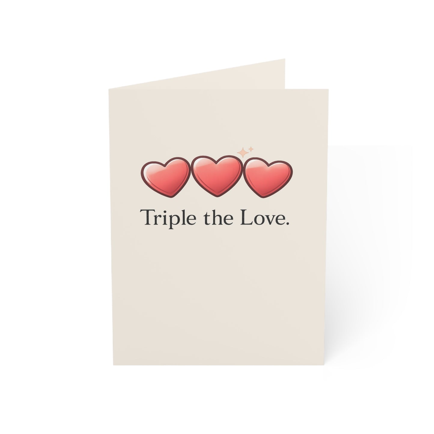 Triple the Love Hearts Greeting Card | Pride LGBTQ Celebration | Throuple Birthday Card