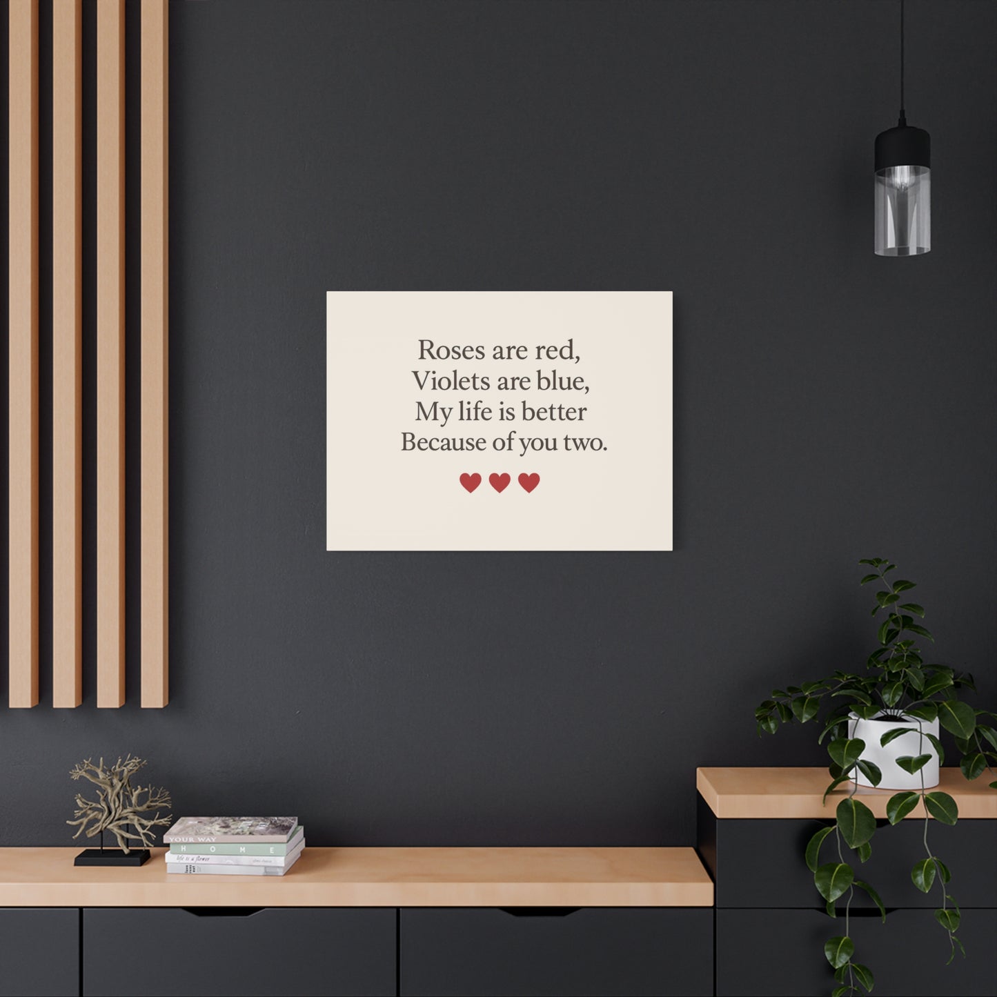 Roses are red poem Canvas | Stretched Matte Wall Art | Throuple Poem Artwork