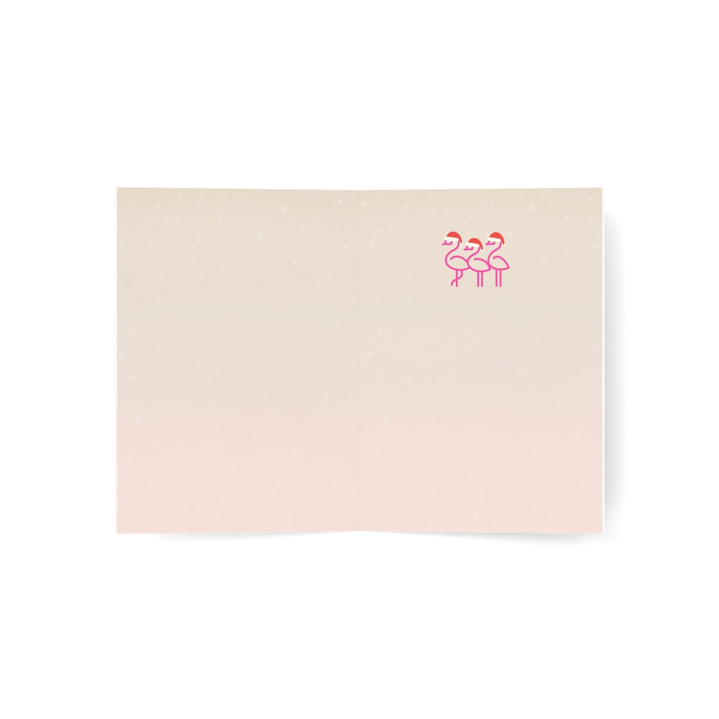 Three's A Holiday Vibe Flamingos Greeting Card | Holiday Card Blank Inside | Throuple Holiday Card