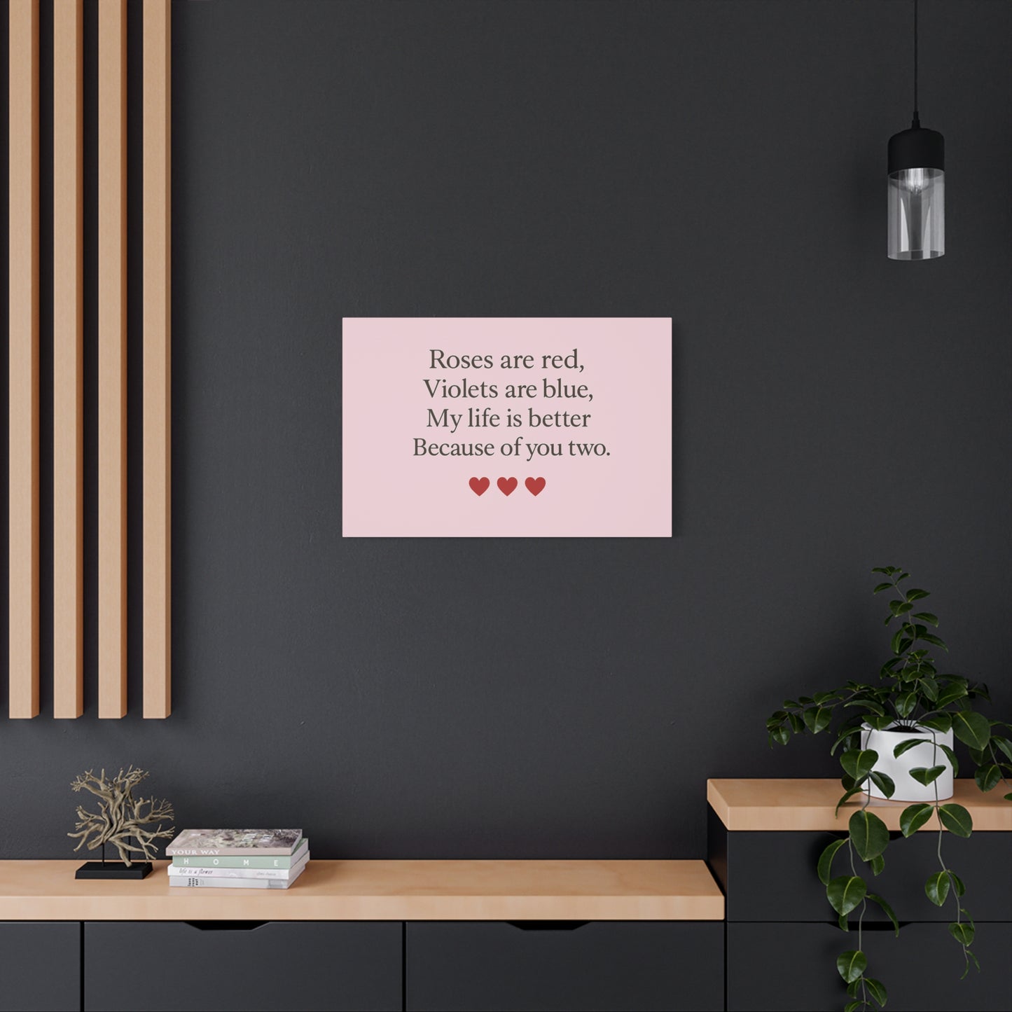 Roses are red Violets are blue poem Matte Canvas | Stretched 1.25" | Throuple Poem Print