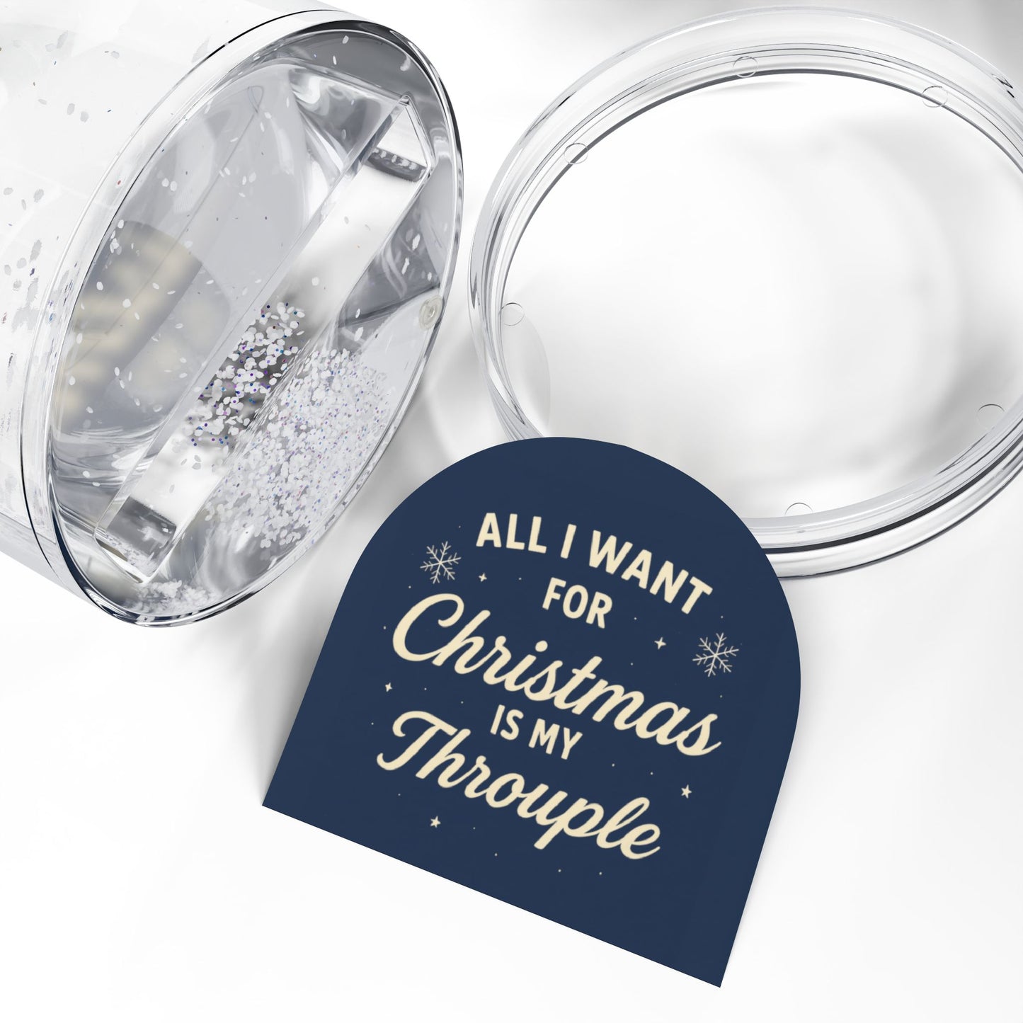 All I Want for Christmas Is My Throuple Snow Globe | LGBTQ+ Holiday Decor | Holiday Snow Globe