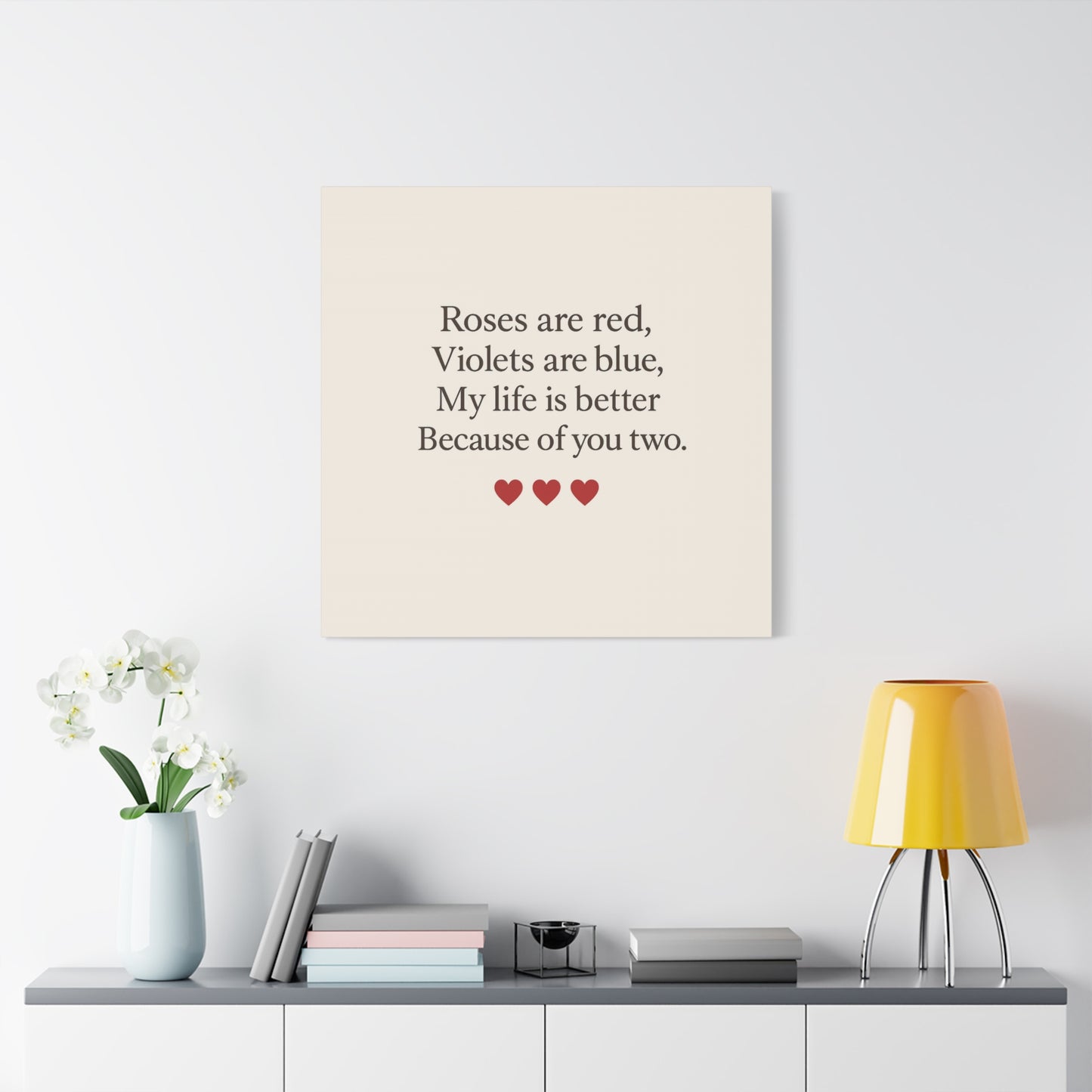 Roses are red poem Canvas | Stretched Matte Wall Art | Throuple Poem Artwork