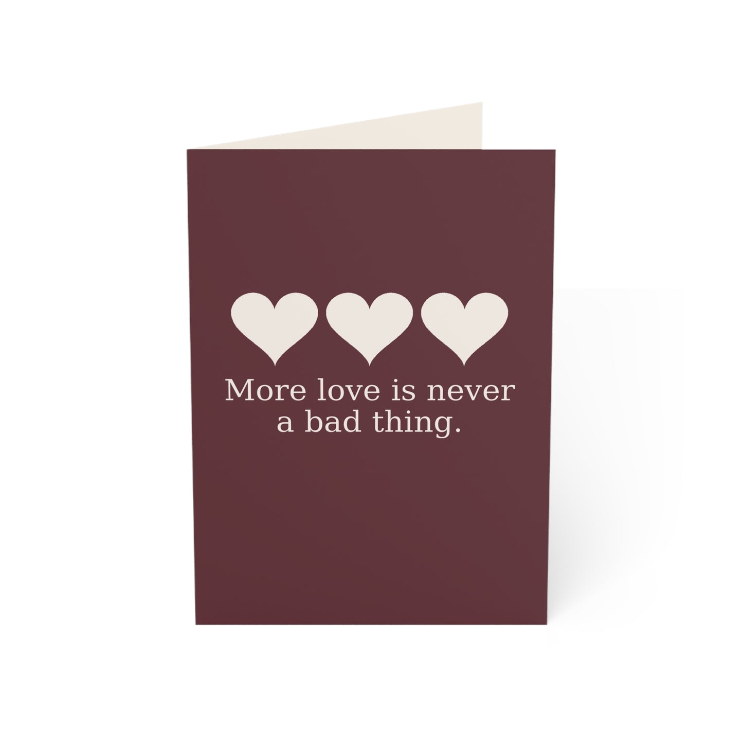 More love is never a bad thing Greeting Card | Heart Trio Romance Card | Throuple Valentine's Day Card