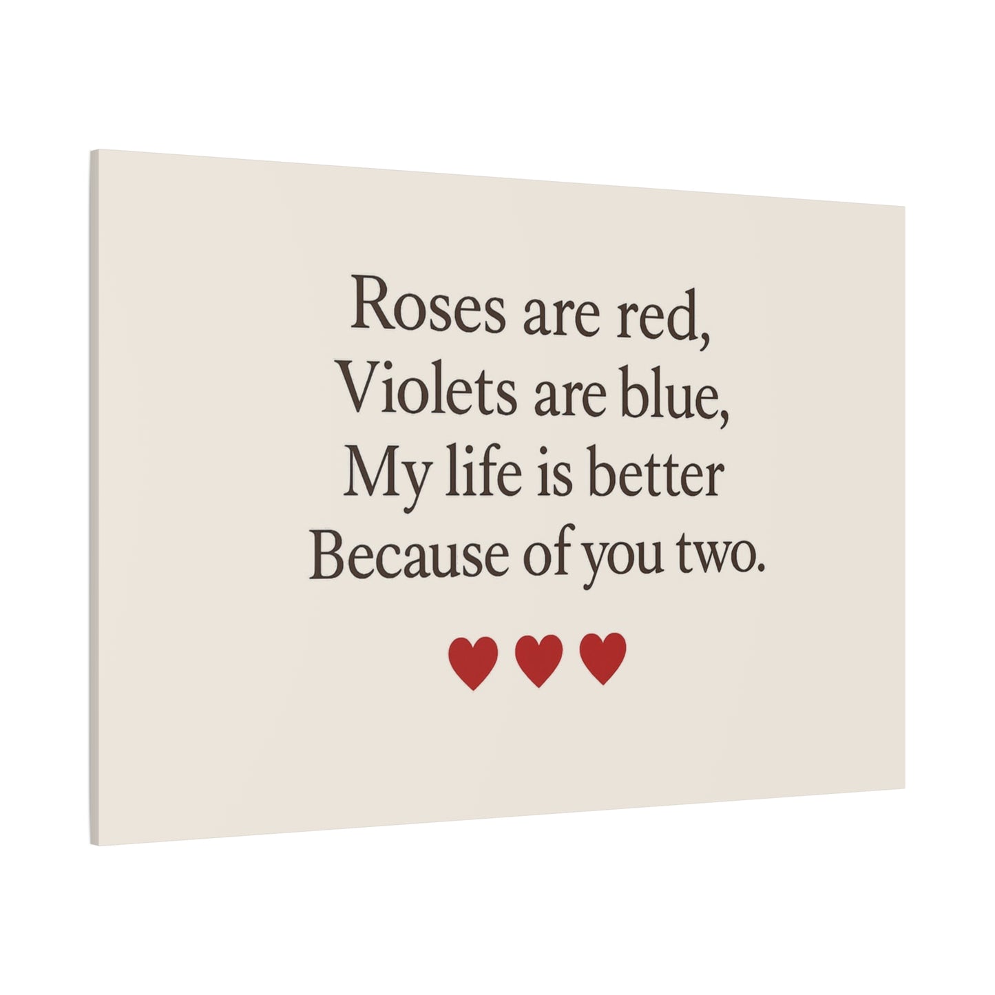 Roses are red poem Canvas | Stretched Matte Wall Art | Throuple Poem Artwork