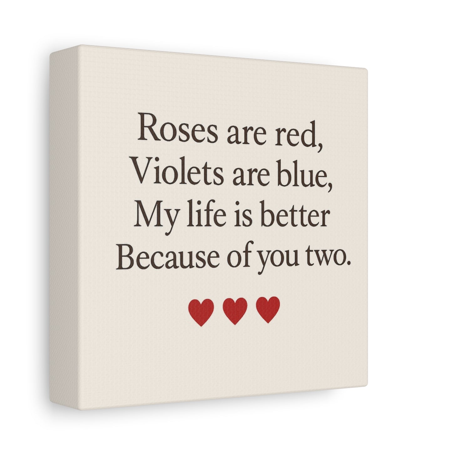 Roses are red poem Canvas | Stretched Matte Wall Art | Throuple Poem Artwork