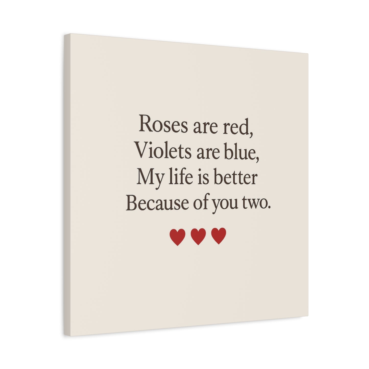 Roses are red poem Canvas | Stretched Matte Wall Art | Throuple Poem Artwork