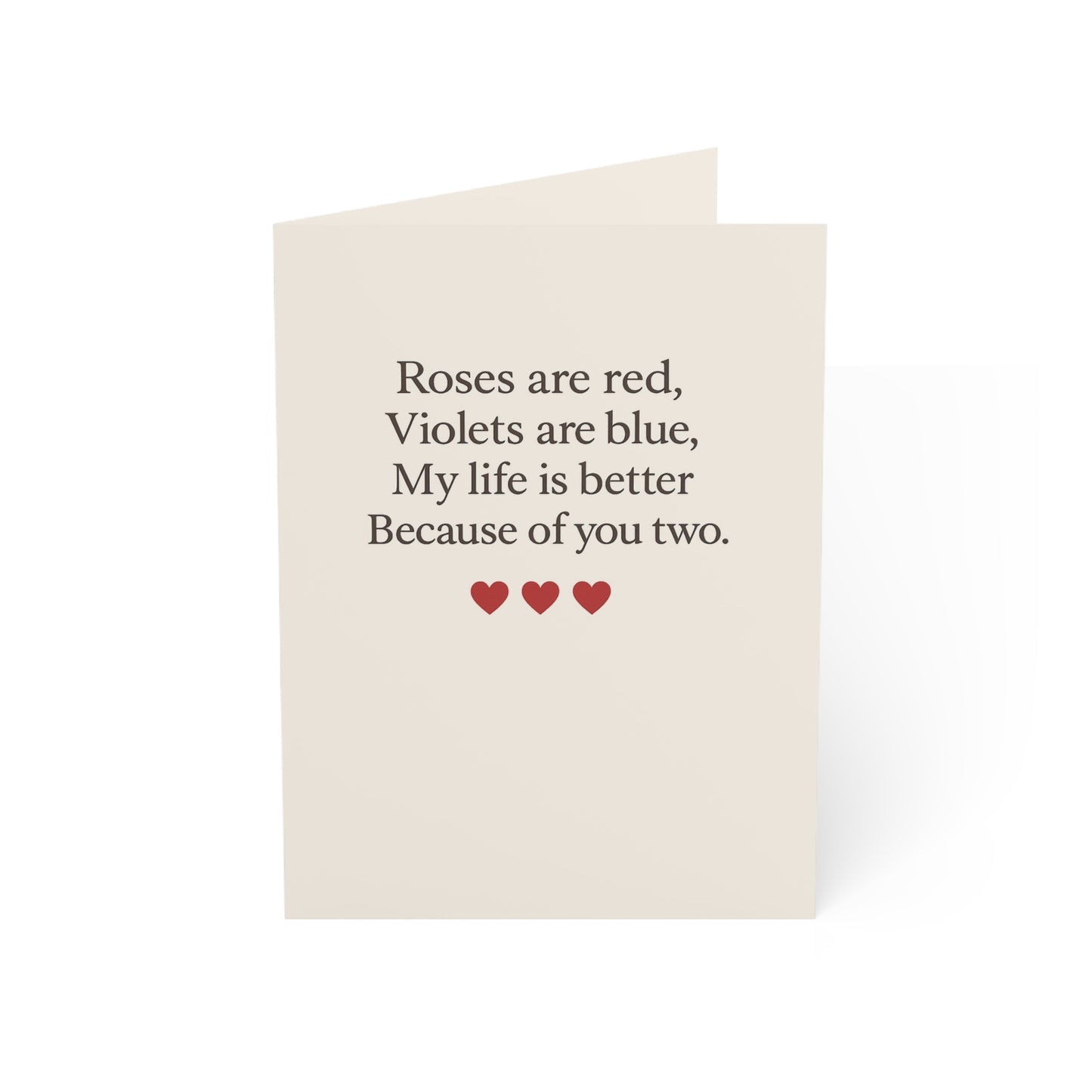Roses are red poem Greeting Card | Romantic Anniversary Note, Pack Options | Throuple Valentine's Day Card
