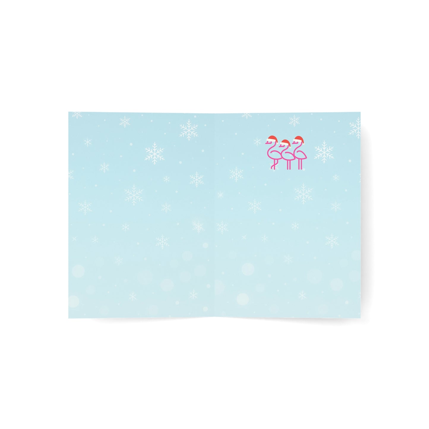 Three's A Holiday Vibe Flamingos Greeting Card | Christmas Holiday Card | Blank Inside Holiday Card Throuple