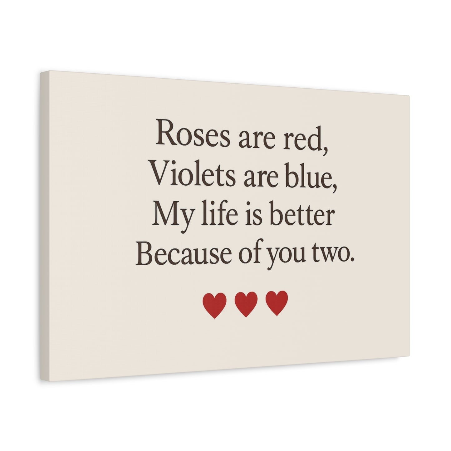 Roses are red poem Canvas | Stretched Matte Wall Art | Throuple Poem Artwork