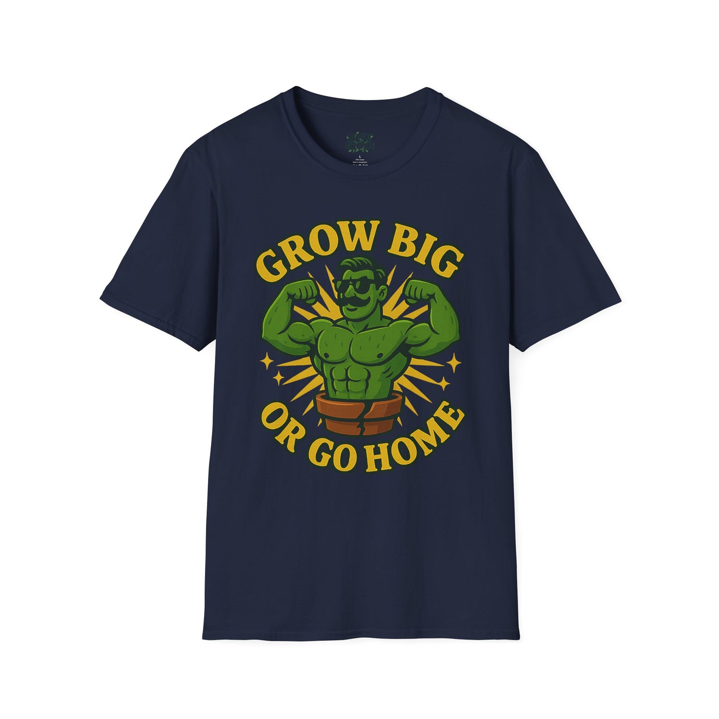 Grow Big or Go Home Plant Monster T-Shirt | Muscle Succulent Graphic Tee | Men's T-Shirt Plant Lover
