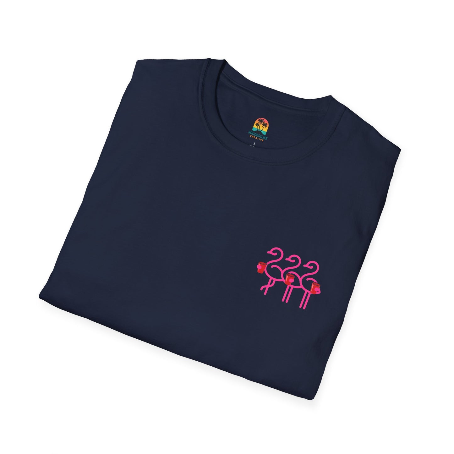 Three Pink Flamingos T-Shirt | Summer Print Shirt | Red Cup Throuple Life