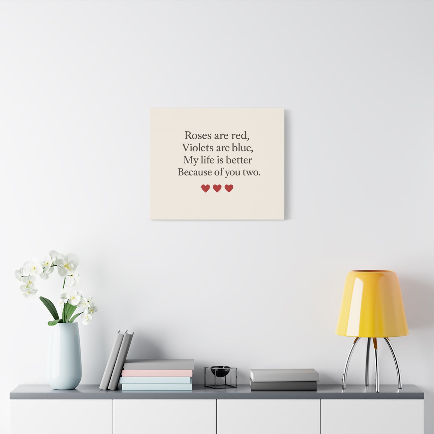 Roses are red poem Canvas | Stretched Matte Wall Art | Throuple Poem Artwork