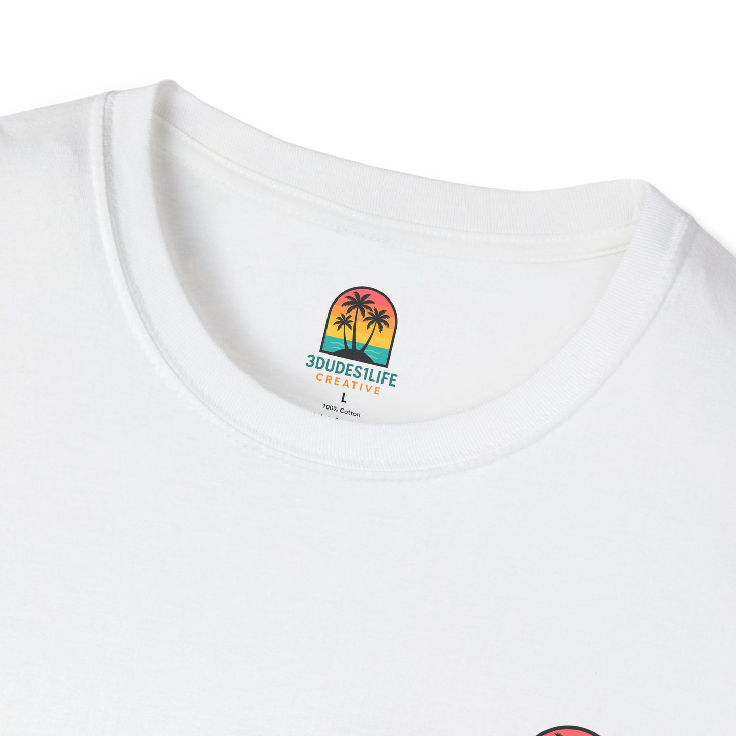 Pink Flamingo Trio T-Shirt | Small Chest Logo, Back Graphic | Throuple Shirt
