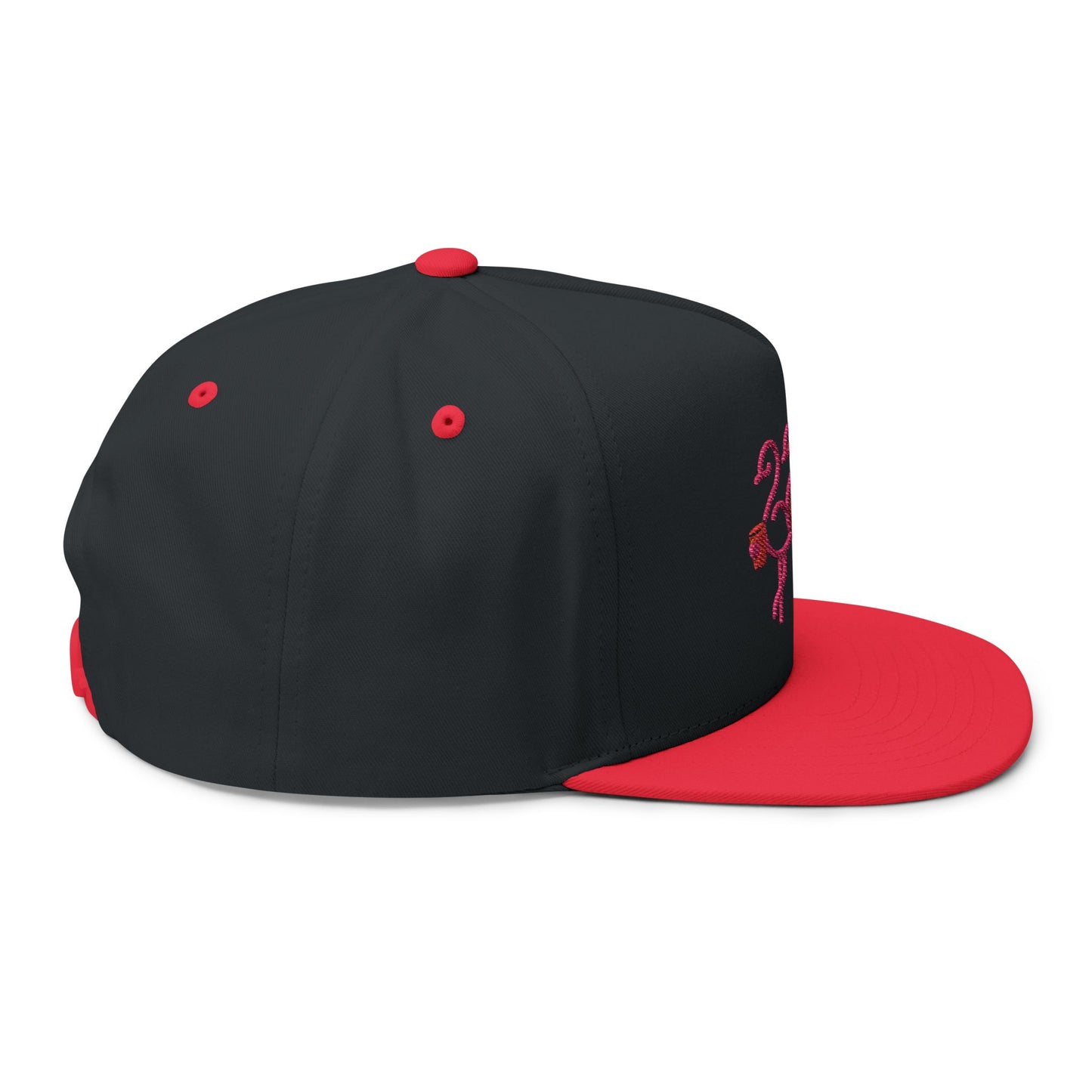 Three Pink Flamingos Embroidered Flat Bill Cap | Tropical Bird Hat | Red Cup Throuple Life