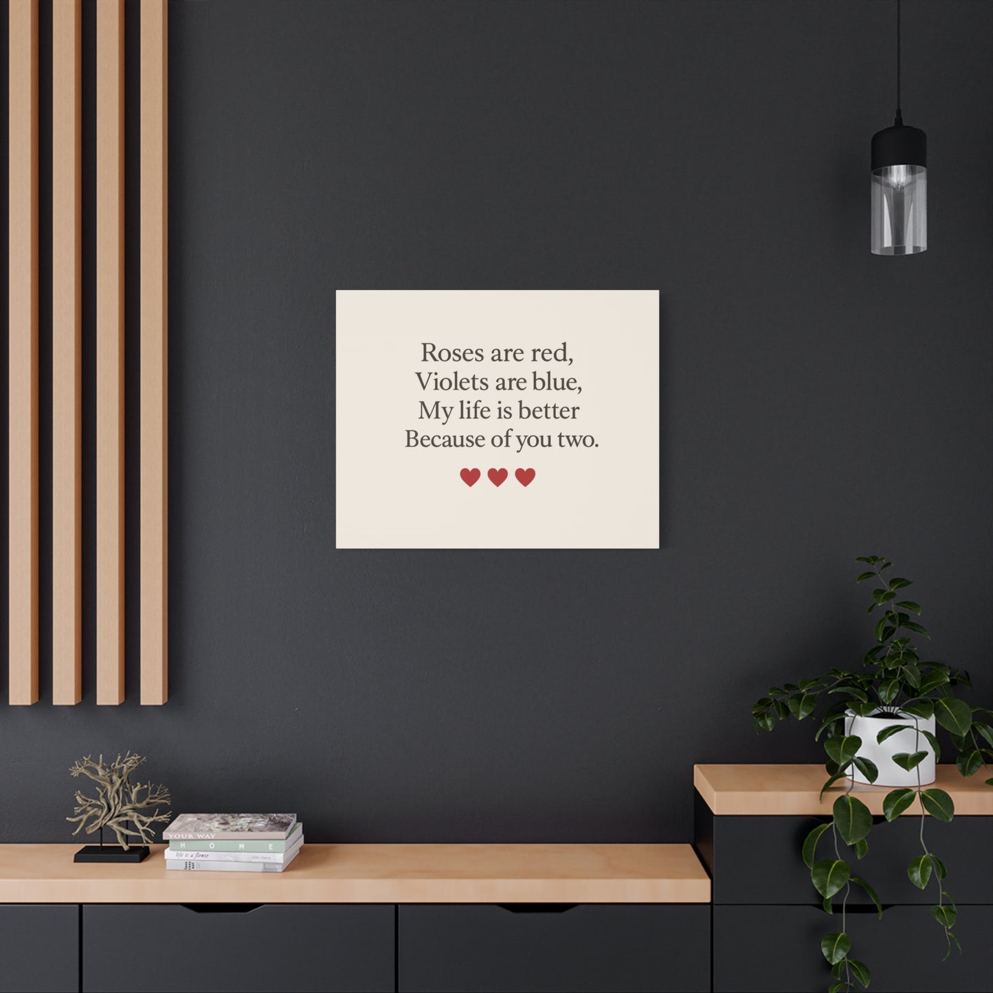 Roses are red poem Canvas | Stretched Matte Wall Art | Throuple Poem Artwork