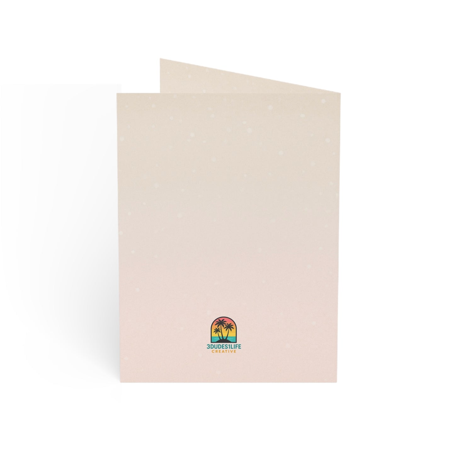 Three's A Holiday Vibe Flamingos Greeting Card | Holiday Card Blank Inside | Throuple Holiday Card