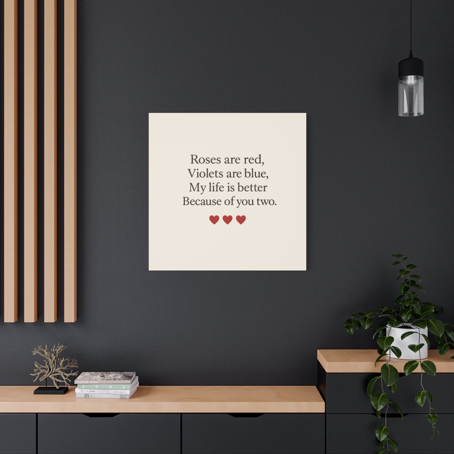 Roses are red poem Canvas | Stretched Matte Wall Art | Throuple Poem Artwork