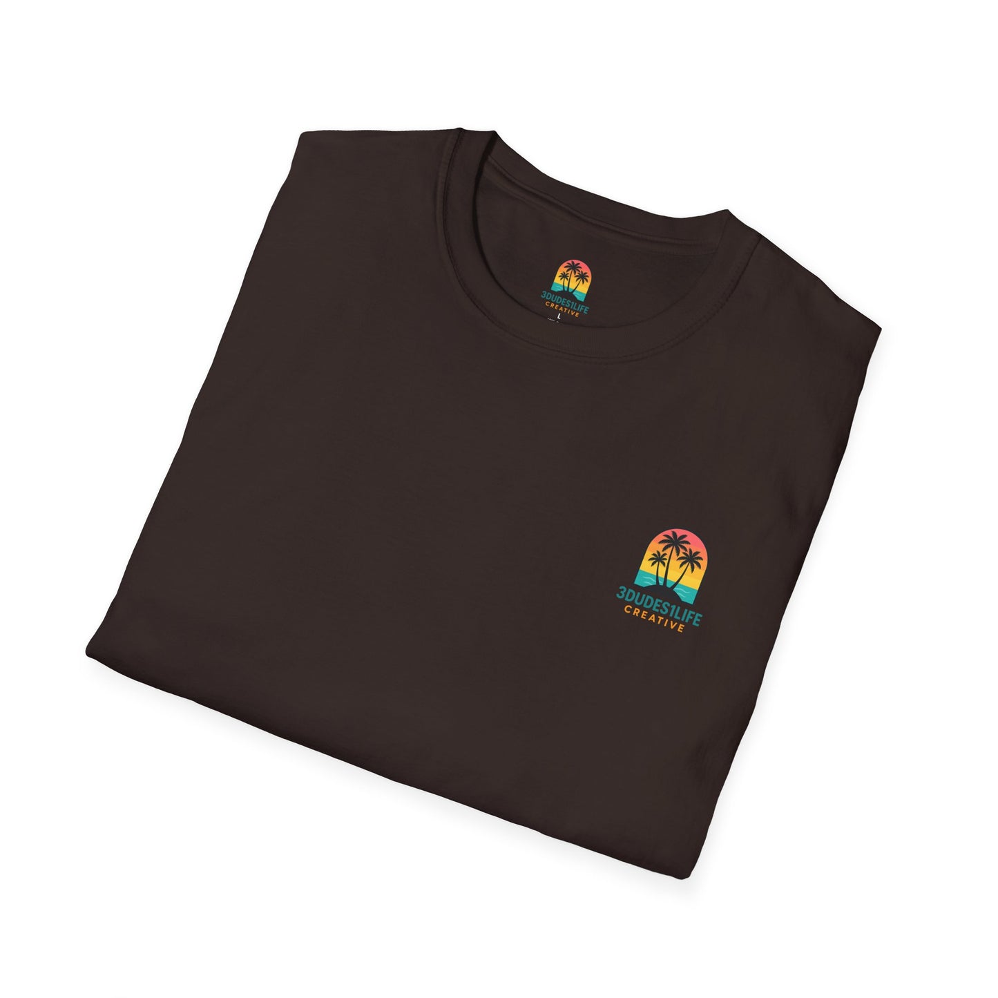 Pink Flamingo Trio T-Shirt | Small Chest Logo, Back Graphic | Throuple Shirt