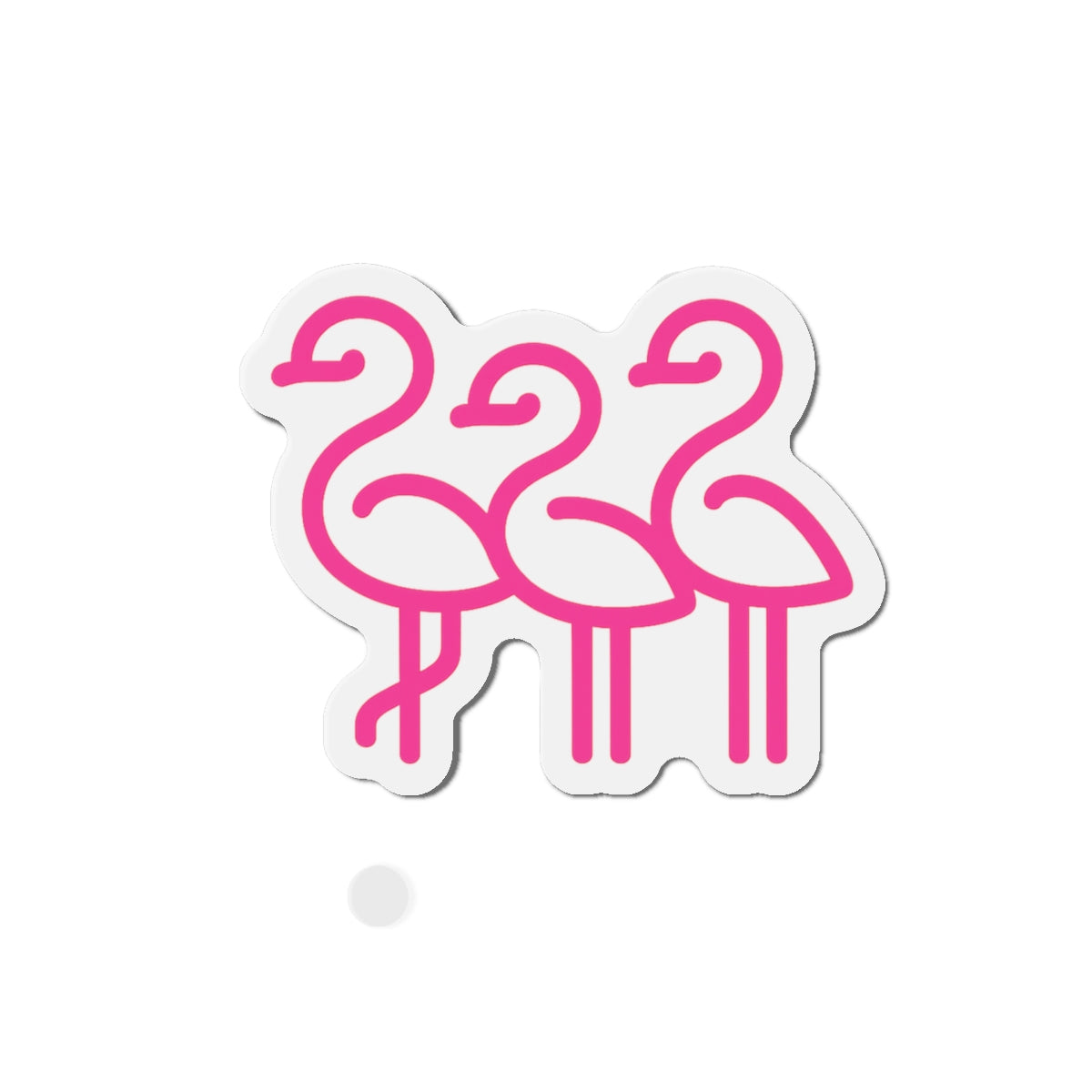 Pink Line Art Flamingo Trio Die-Cut Magnet | Cute Bird Refrigerator Magnet | Throuple Magnet Pink