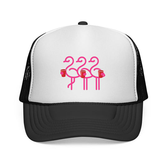 Pink Flamingo Trio Trucker | Fun Throuple Life Hat