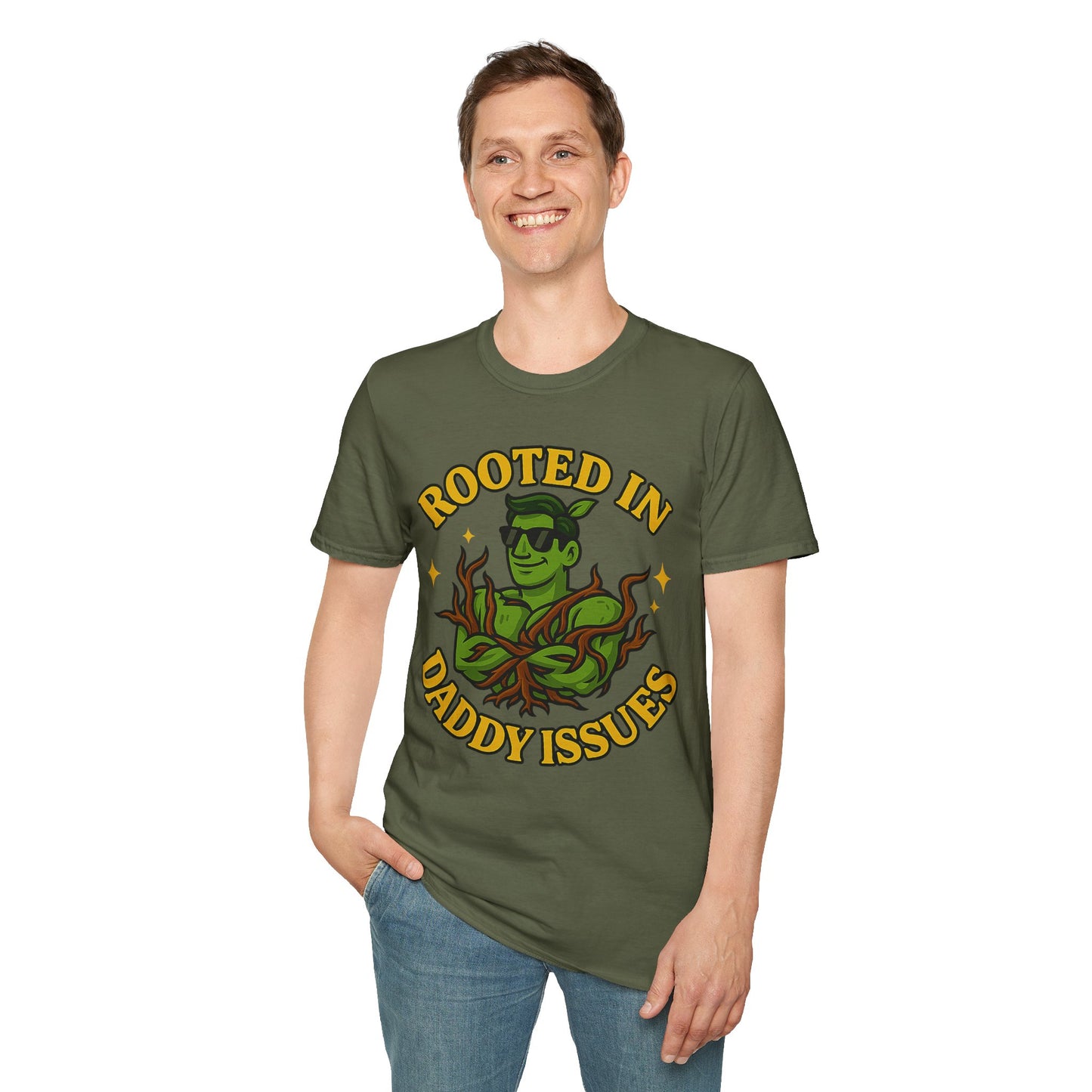 Softstyle Graphic T-Shirt | Rooted In Daddy Issues T-Shirt | Men's T-Shirt Plant Lover