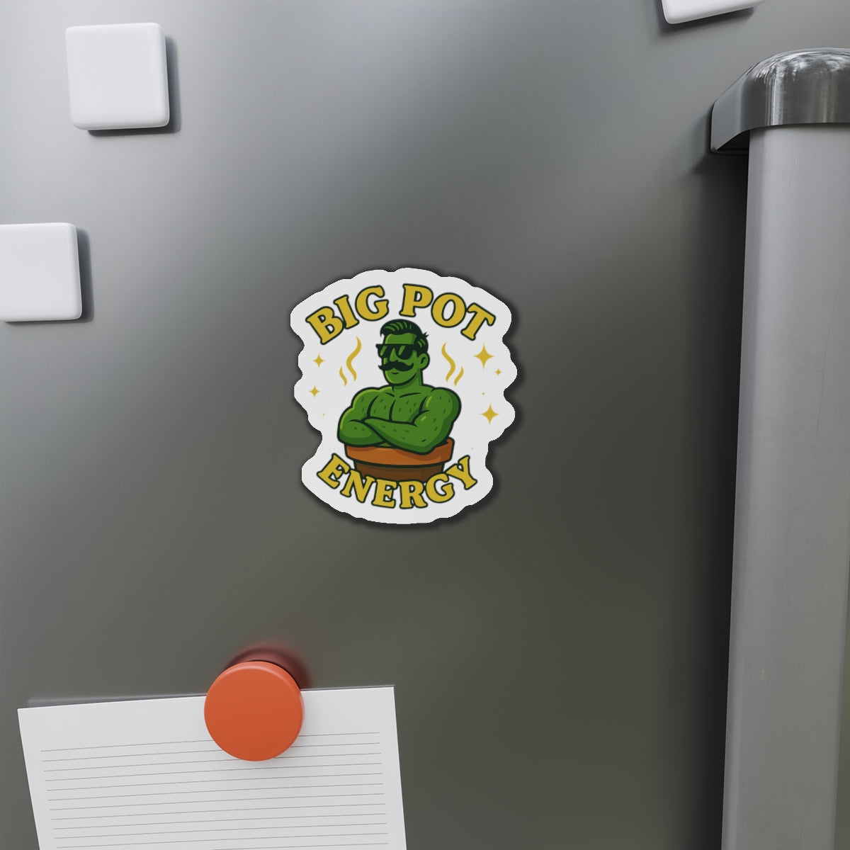 Big Pot Energy Die-Cut Magnet | Funny Plant Person Magnet | Funny Magnet for Plant Lovers