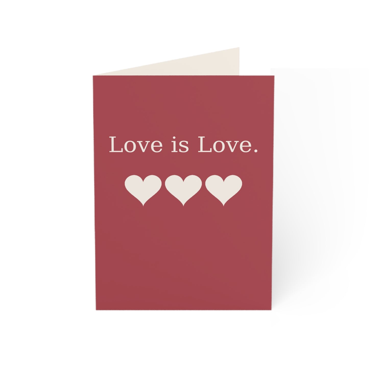 Love is Love hearts Greeting Card | Pride Anniversary Romance | Throuple Valentine's Day Card