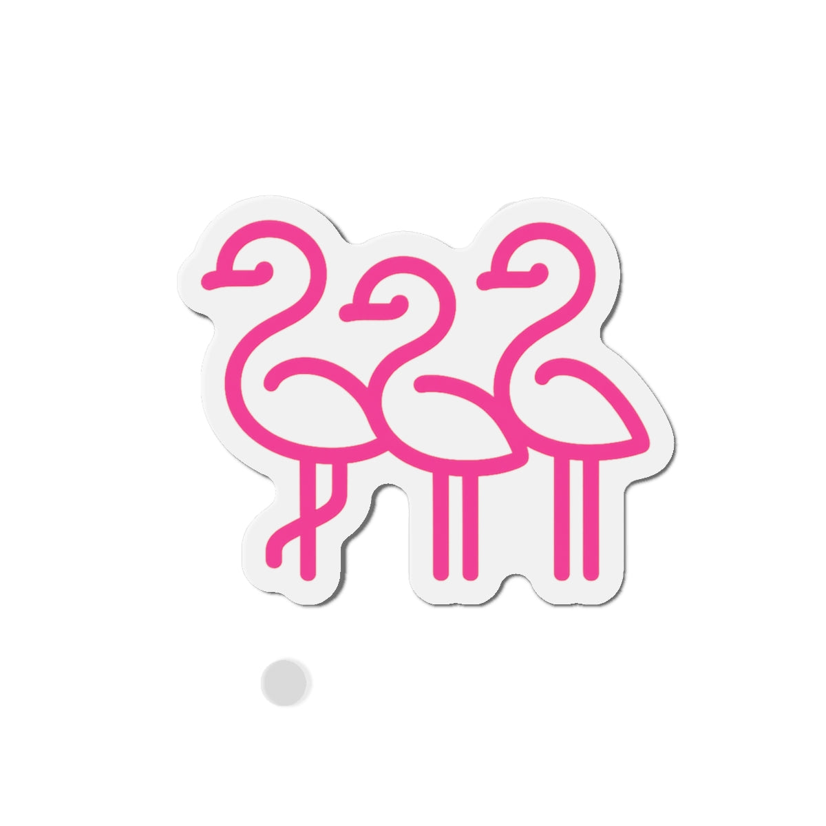 Pink Line Art Flamingo Trio Die-Cut Magnet | Cute Bird Refrigerator Magnet | Throuple Magnet Pink