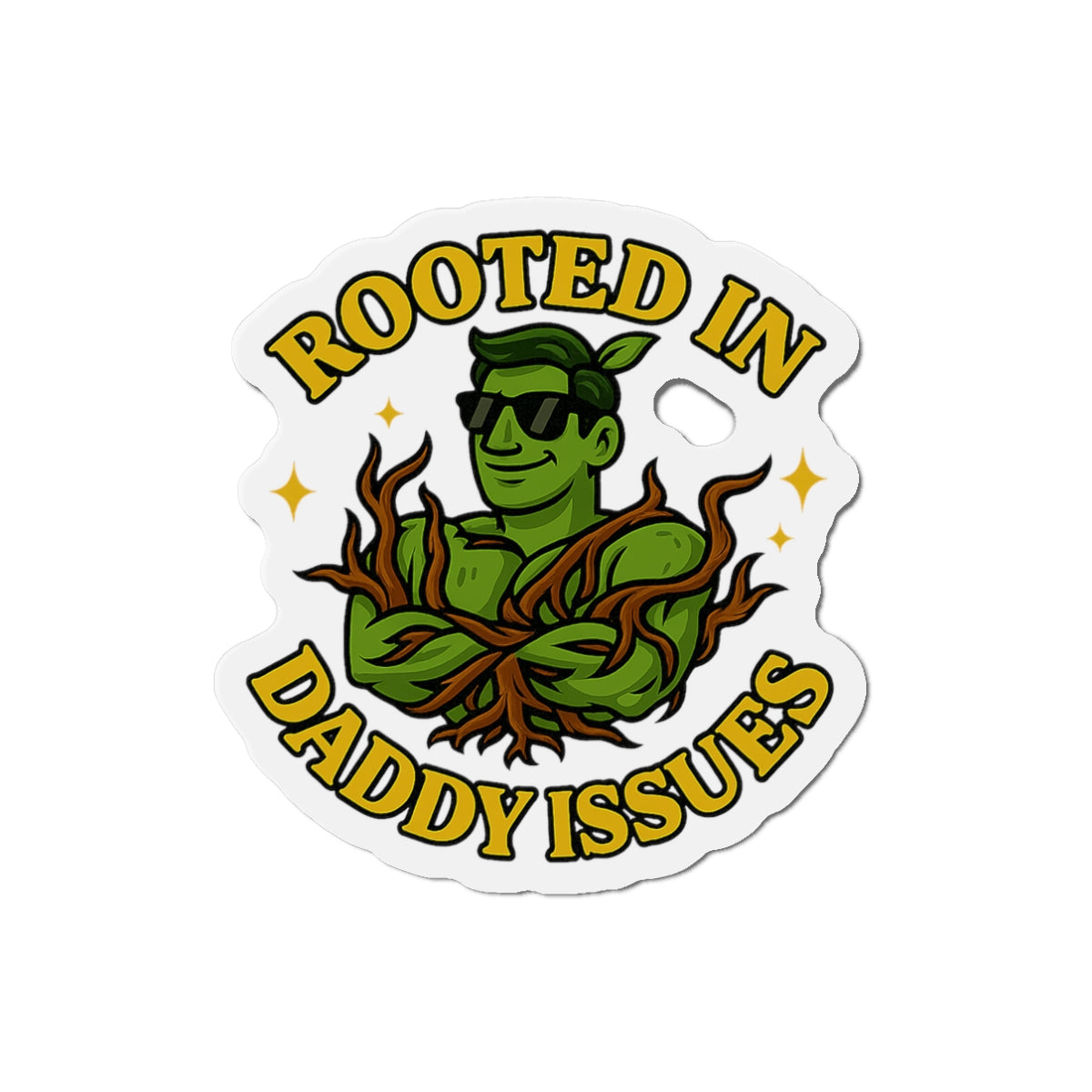 Rooted in Daddy Issues sticker | Plant Man, Vine Illustration | Funny Sticker for Plant Lovers