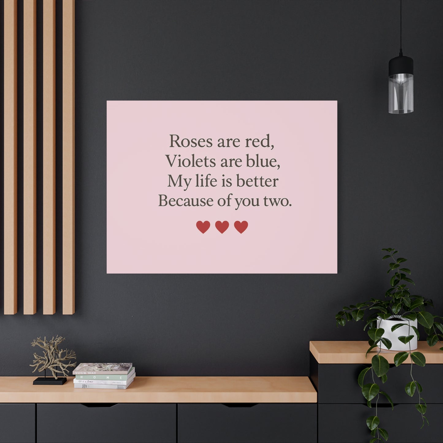 Roses are red Violets are blue poem Matte Canvas | Stretched 1.25" | Throuple Poem Print