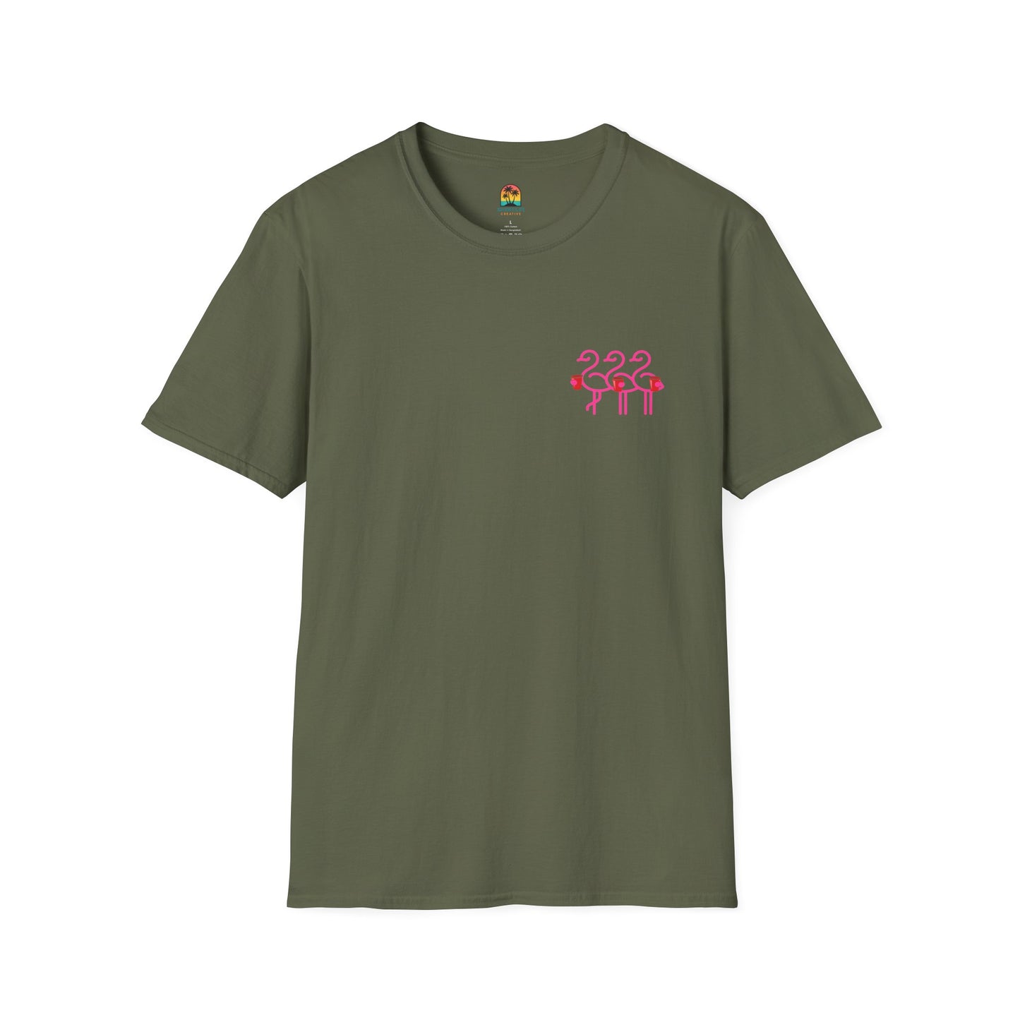 Three Pink Flamingos T-Shirt | Summer Print Shirt | Red Cup Throuple Life