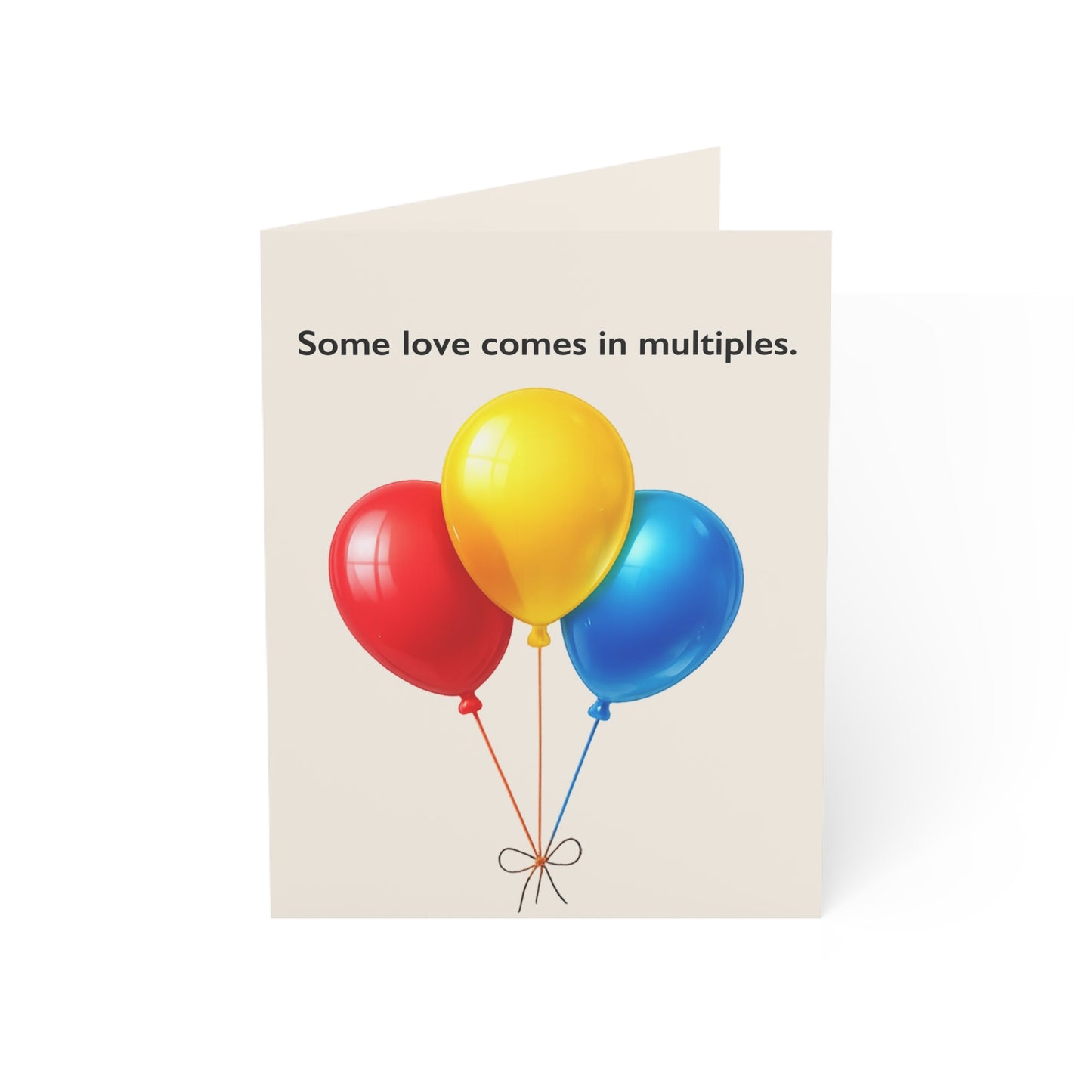 Some love comes in multiples Balloons Greeting Card | Throuple Birthday Card | LGBTQ Celebration Card