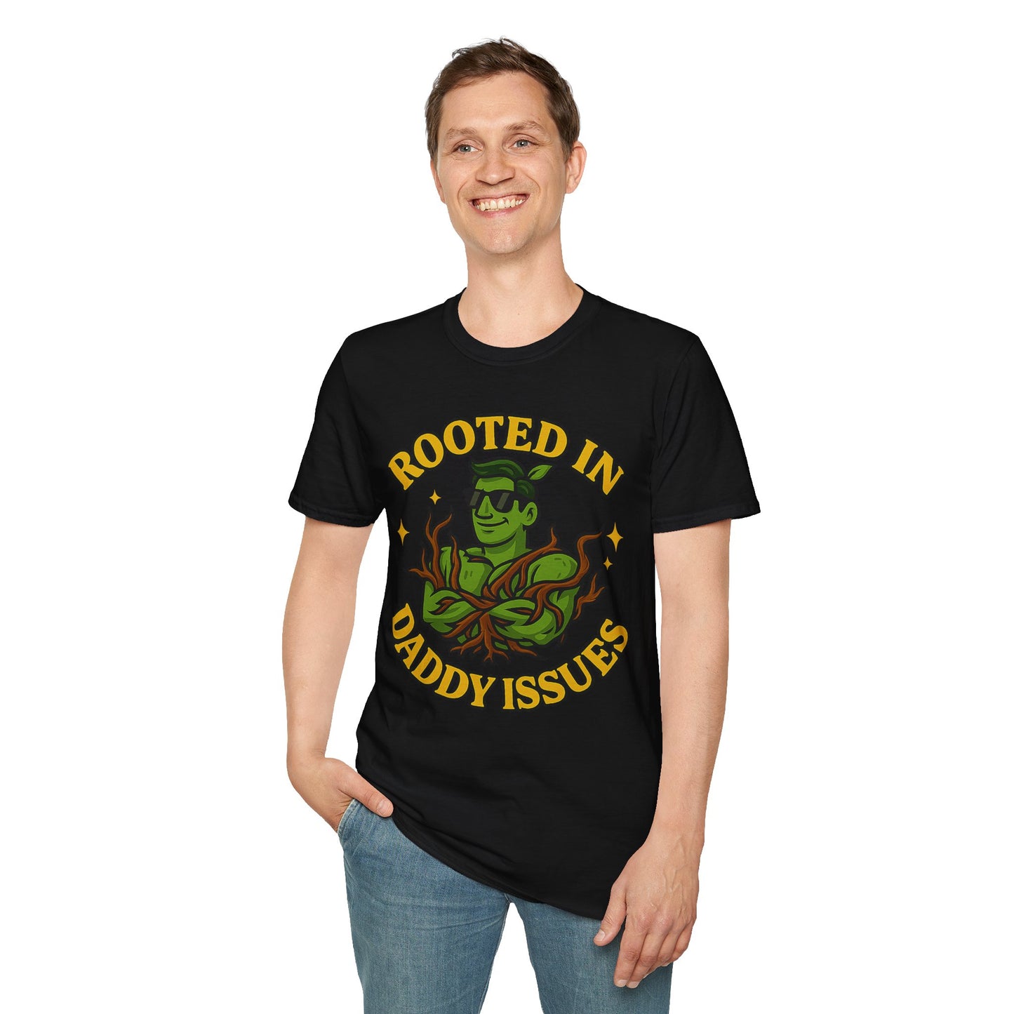 Softstyle Graphic T-Shirt | Rooted In Daddy Issues T-Shirt | Men's T-Shirt Plant Lover