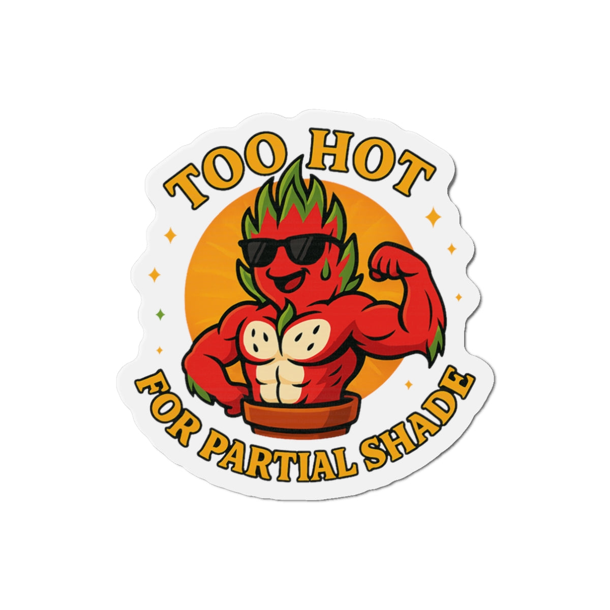 Too Hot Muscle Dragon Fruit Die-Cut Magnet | Funny  Pot Magnet | Funny Magnet for Plant Lovers