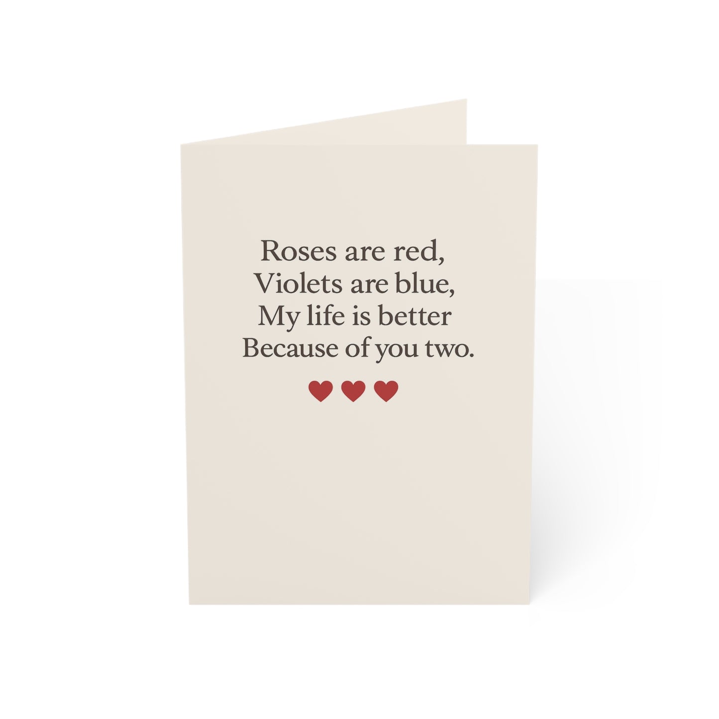 Roses are red poem Greeting Card | Romantic Anniversary Note, Pack Options | Throuple Valentine's Day Card
