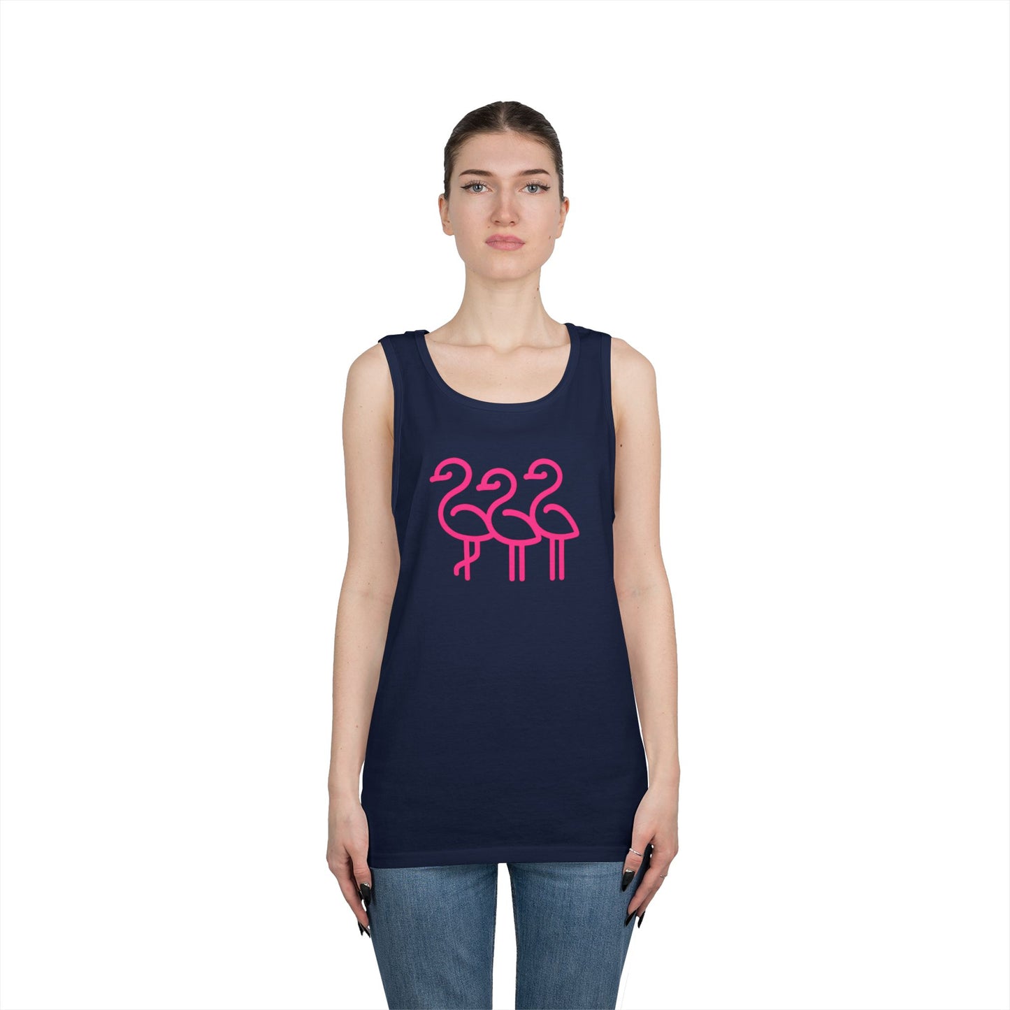 Pink Flamingo Trio Tank | Unisex Tank Top Summer | Throuple Life
