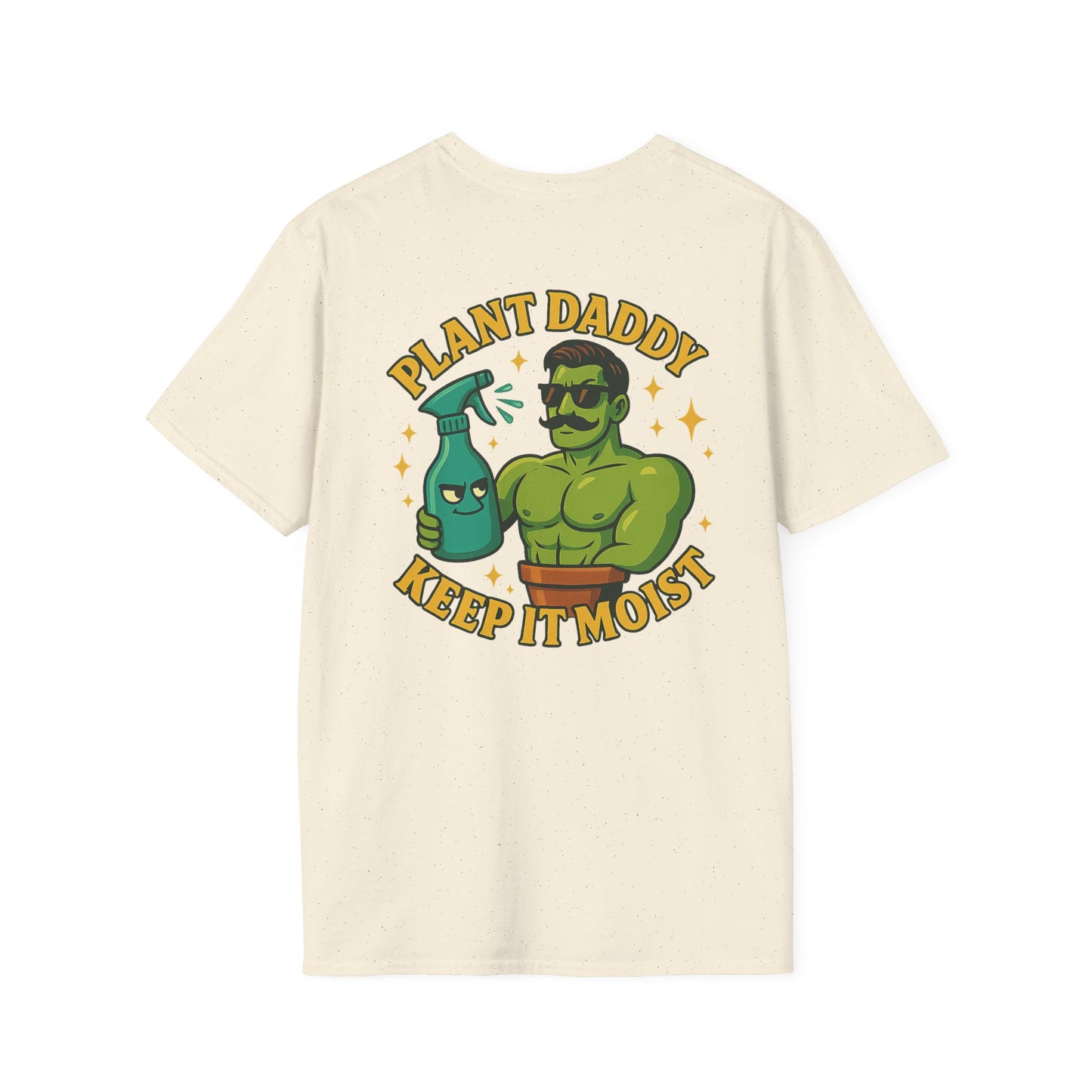 Plant Daddy Keep It Moist T-Shirt | Plant Care Humorous Graphic Tee | 2 Sided Men's T-Shirt Plant Lover