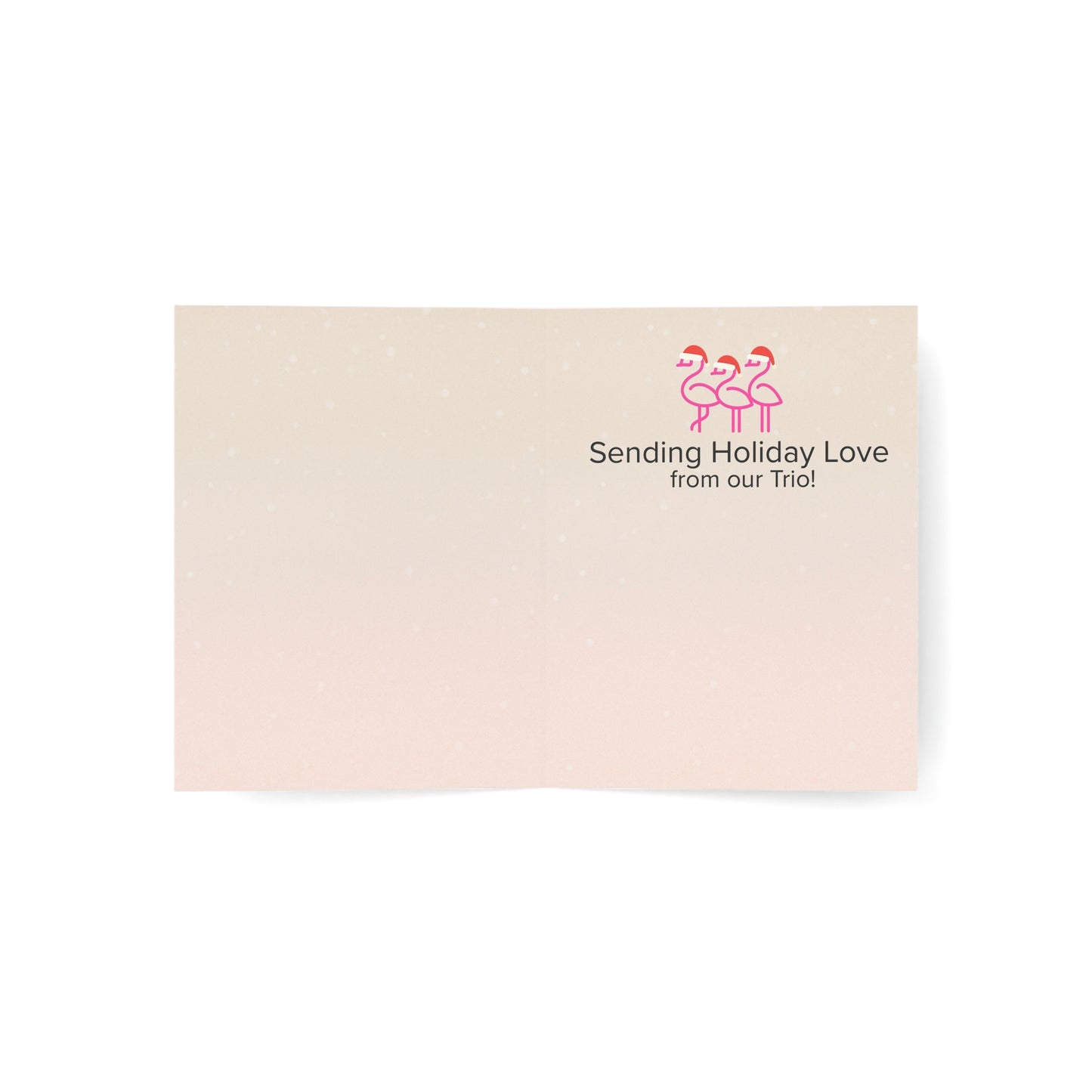 Three's A Holiday Vibe flamingo Christmas Greeting Card | Throuple Holiday Cards