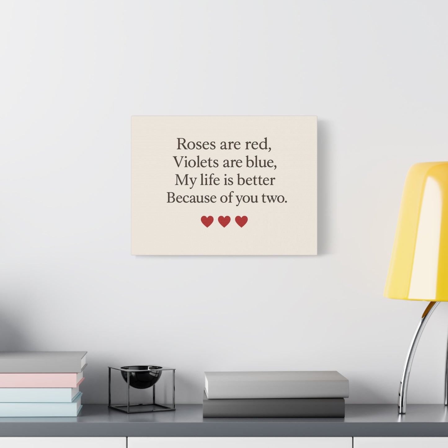 Roses are red poem Canvas | Stretched Matte Wall Art | Throuple Poem Artwork
