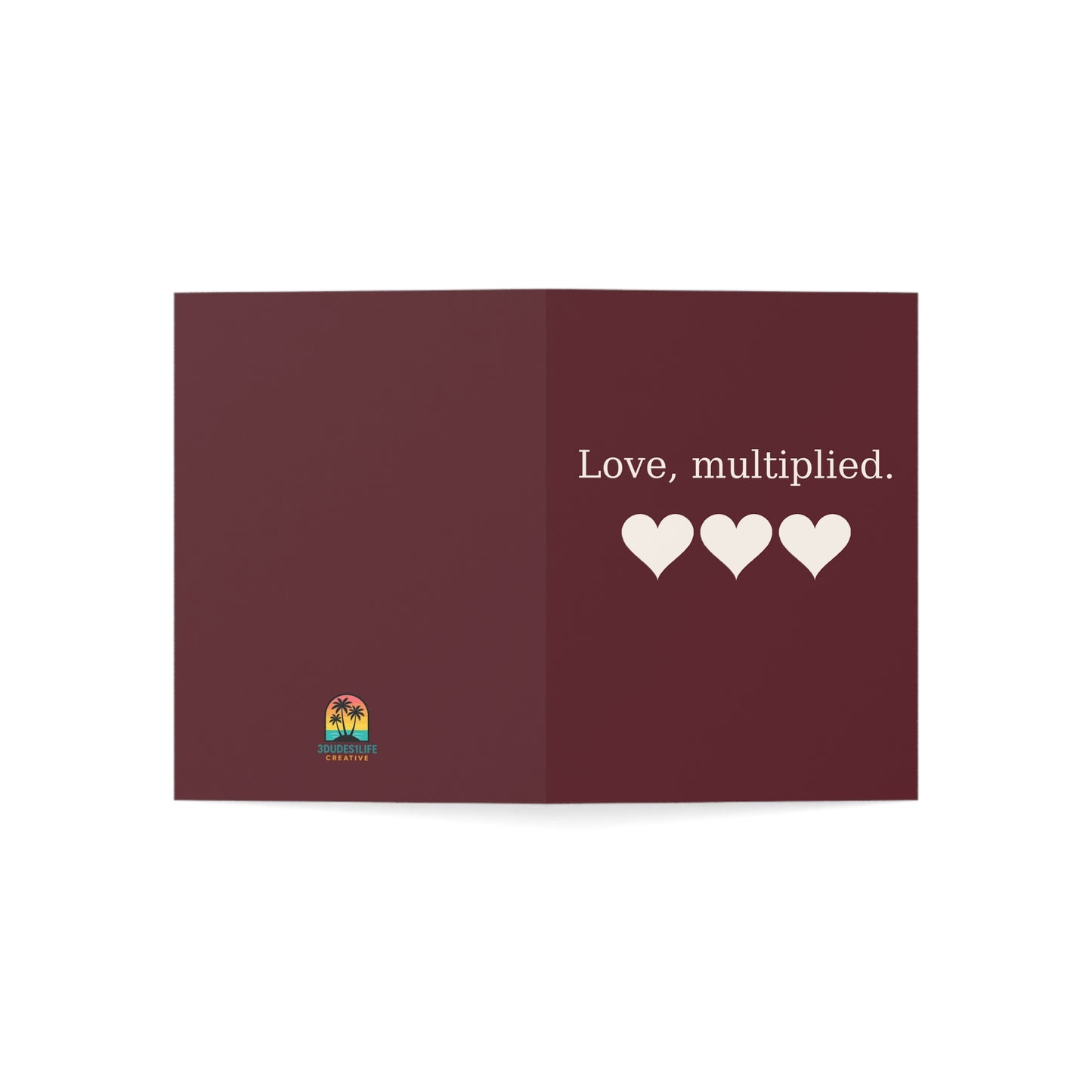 Love, multiplied hearts Greeting Card | Happy Valentine's Day Inside, Pack Options | Throuple V-Day Card