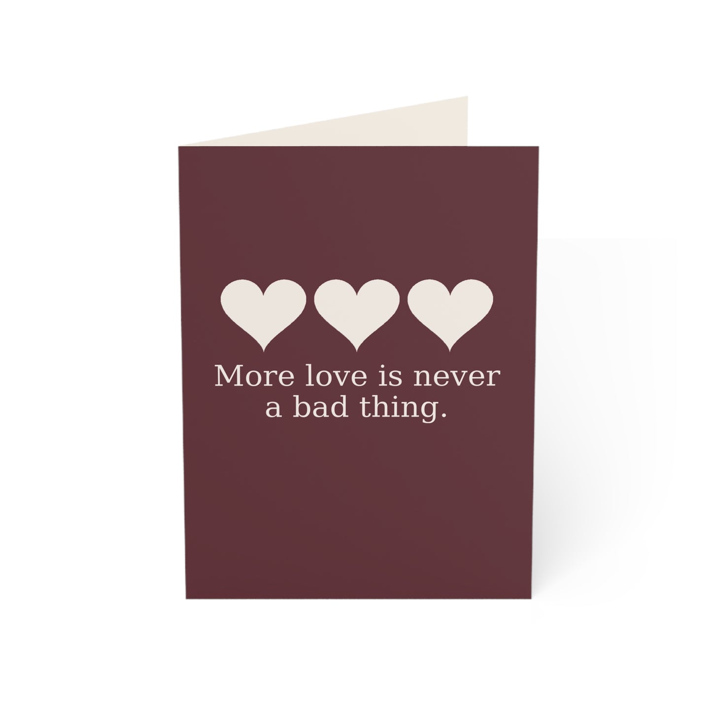 More love is never a bad thing Greeting Card | Heart Trio Romance Card | Throuple Valentine's Day Card