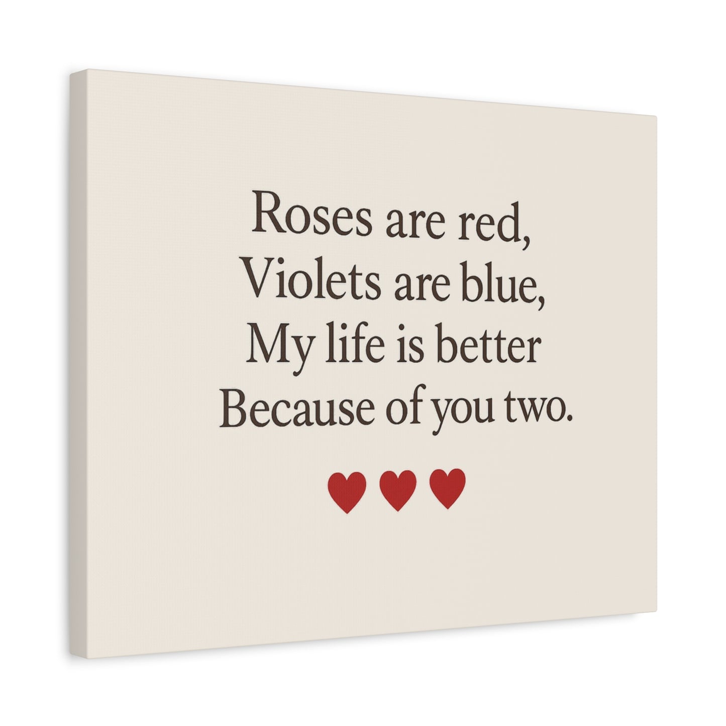 Roses are red poem Canvas | Stretched Matte Wall Art | Throuple Poem Artwork