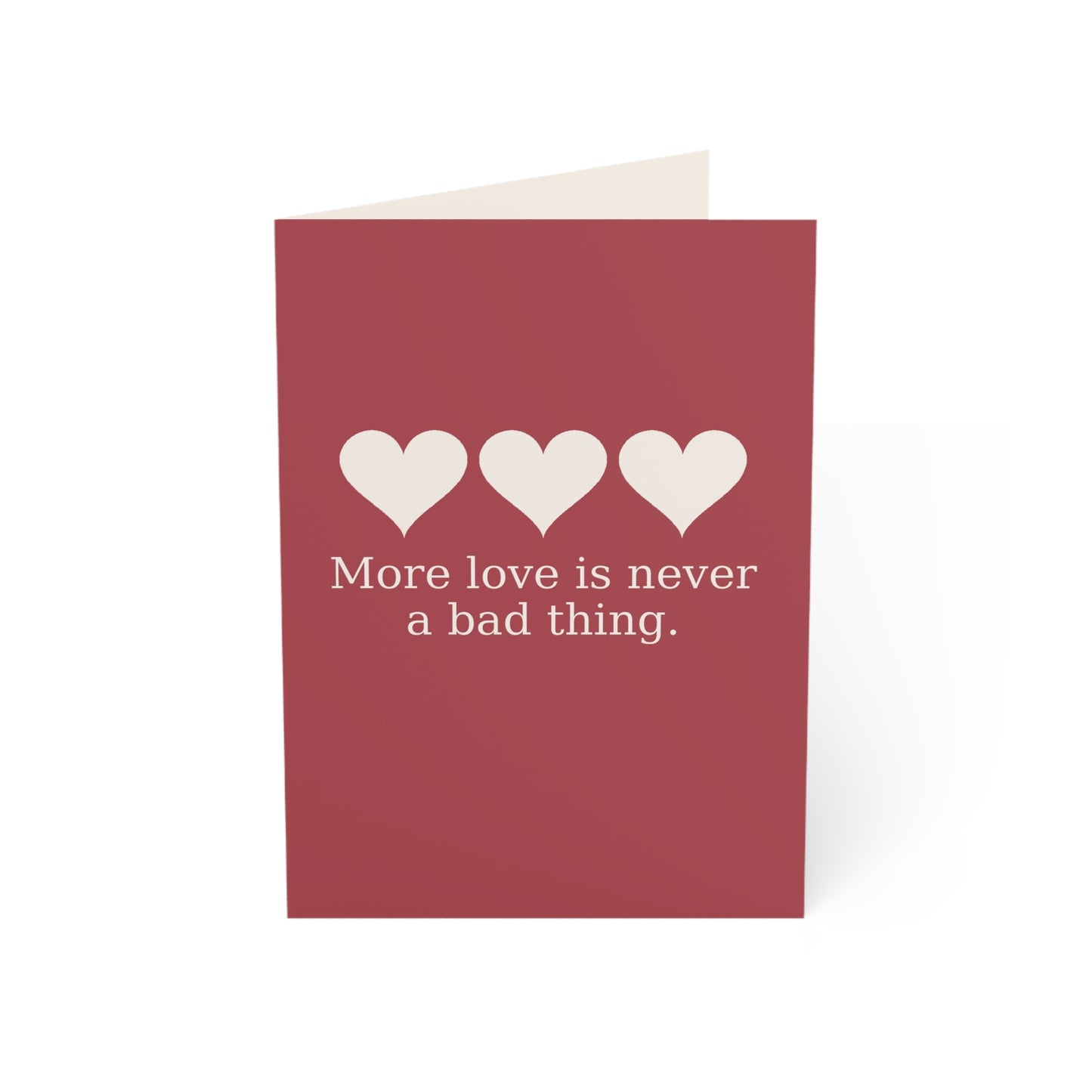 More love is never a bad thing Greeting Card | Heart Trio Love Card | Throuple Valentine's Day Card