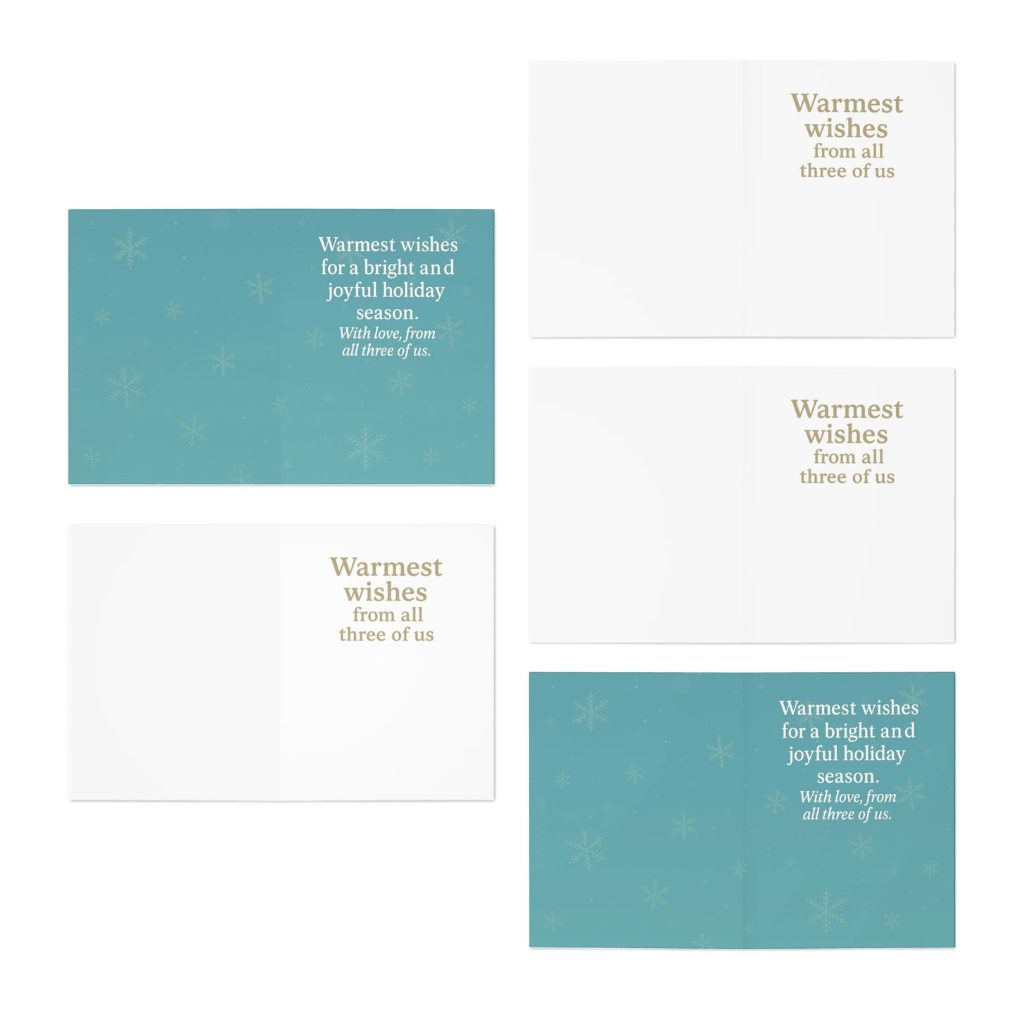 Holiday Magic Penguins Greeting Cards (5-Pack) | Throuple Holiday & Christmas Cards